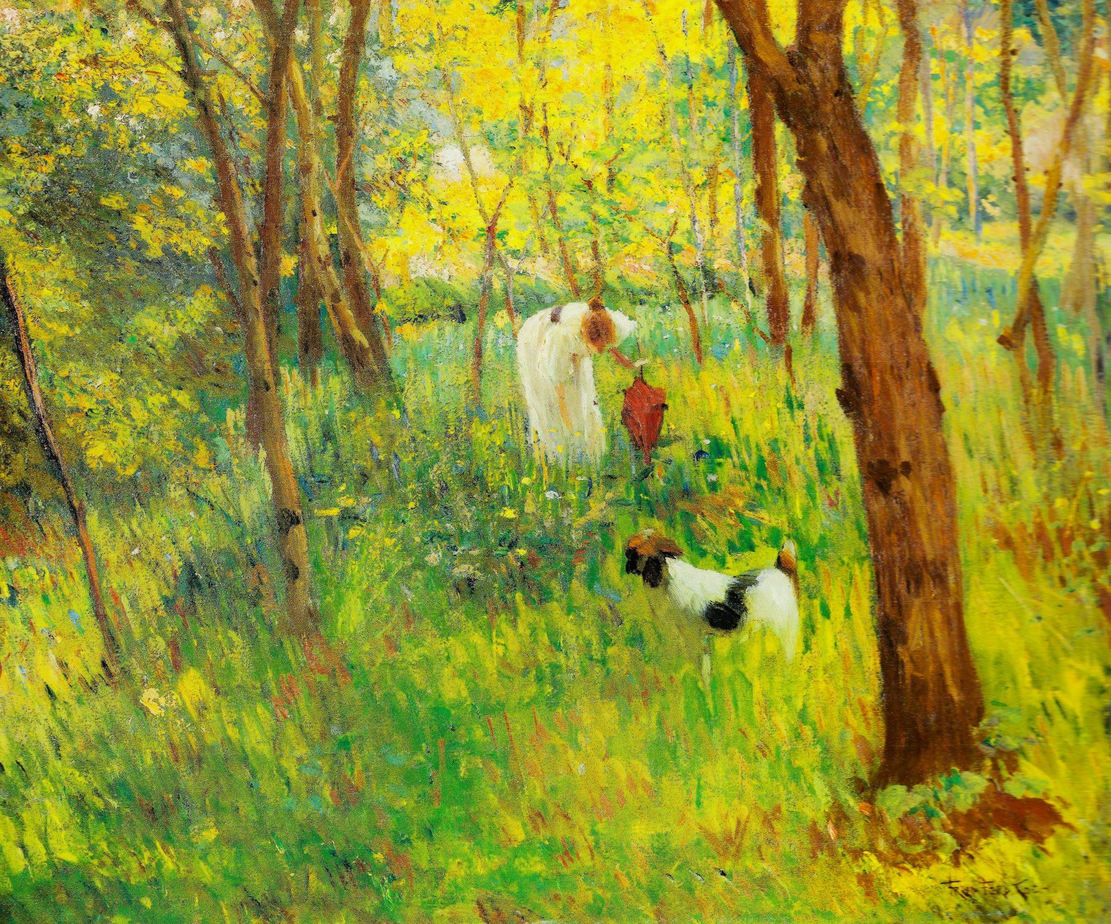 Picking Flowers von Frederic Ferdinand Koch (1863-1923) – Painting von Frederic Koch