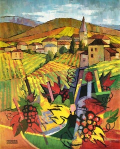 Original Vintage Drink Advertising Poster Beaujolais France Wine Rhone AOC