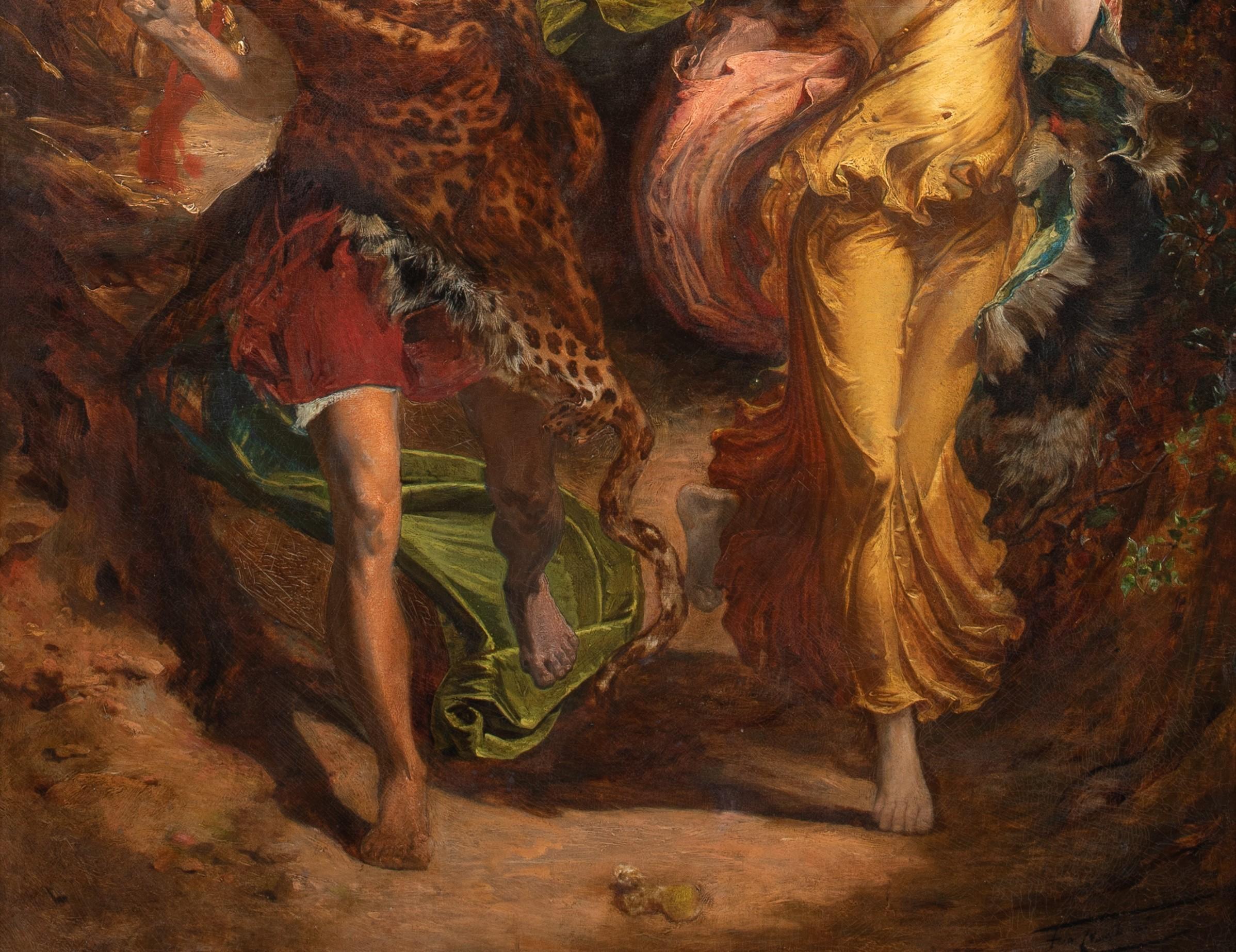Bacchus, Aphrodite & The Infant Priapus, 19th Century

attributed to LORD FREDERIC LEIGHTON  (1830-1896) - signed

Large 19th Century Classical depiction of the fertility God Priapus and his parents Bacchus and Aphrodite, oil on canvas attributed to