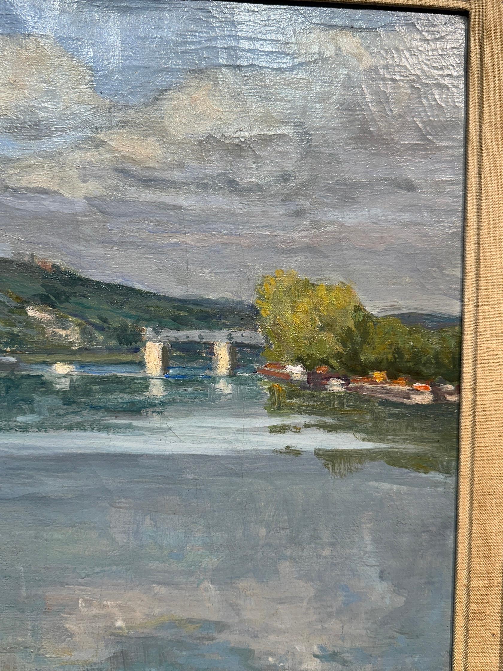 French Impressionist River landscape, Rolleboise on the Seine, Paris  For Sale 2