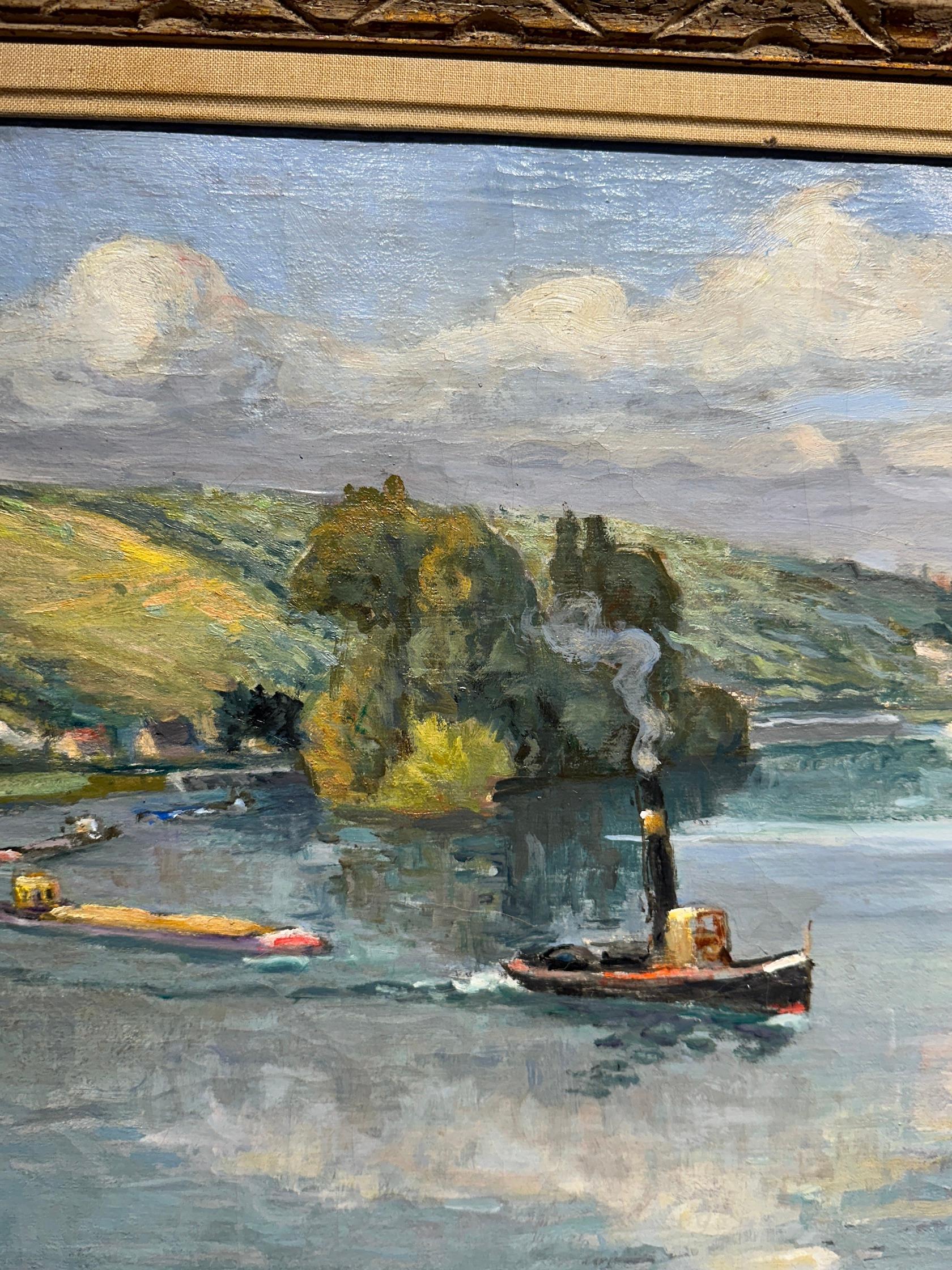 French Impressionist River landscape, Rolleboise on the Seine, Paris  For Sale 3