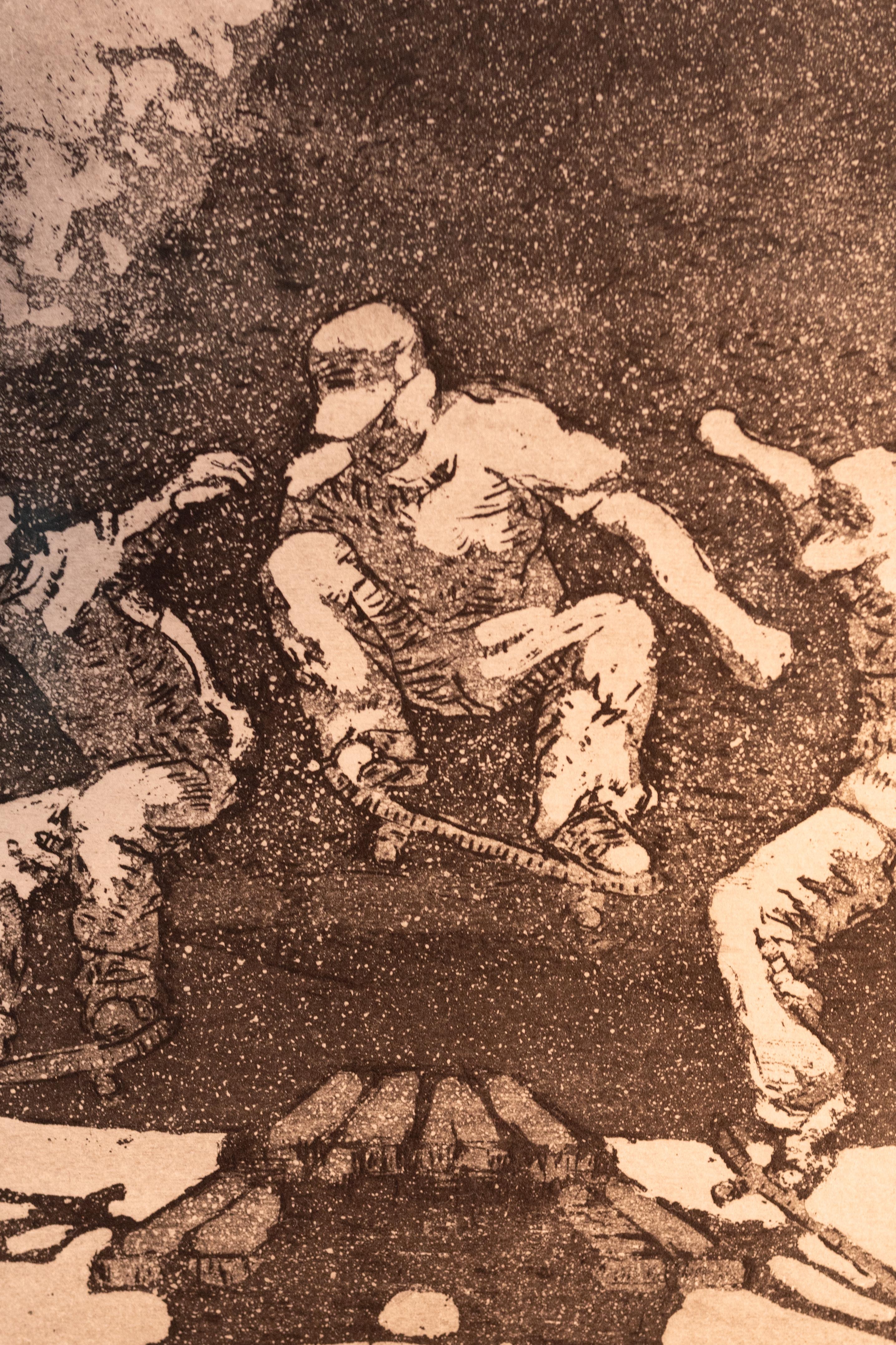 1 etching and 1 aquatint of skating youngsters (2010) - Print by Frederic Marschall