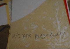 Normandy: Zwei Frauen am Strand – Original lithographie:: handsigniert