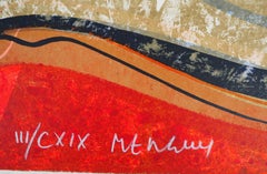 Two Women on the Beach with a Boat - Original Liithograph, Hand Signed