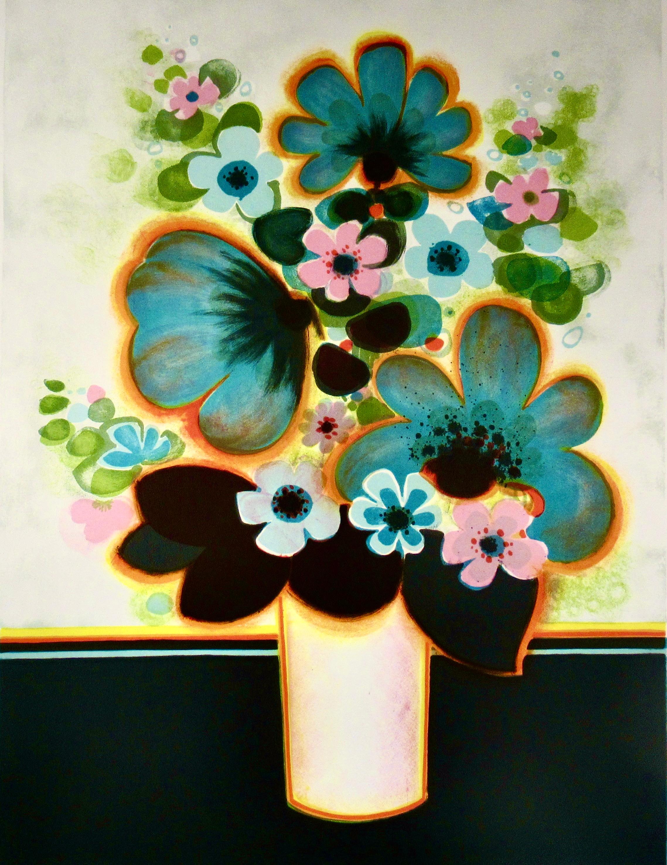 Un Vase de Fleurs (Flowers in a Vase) - Print by Frederic Menguy