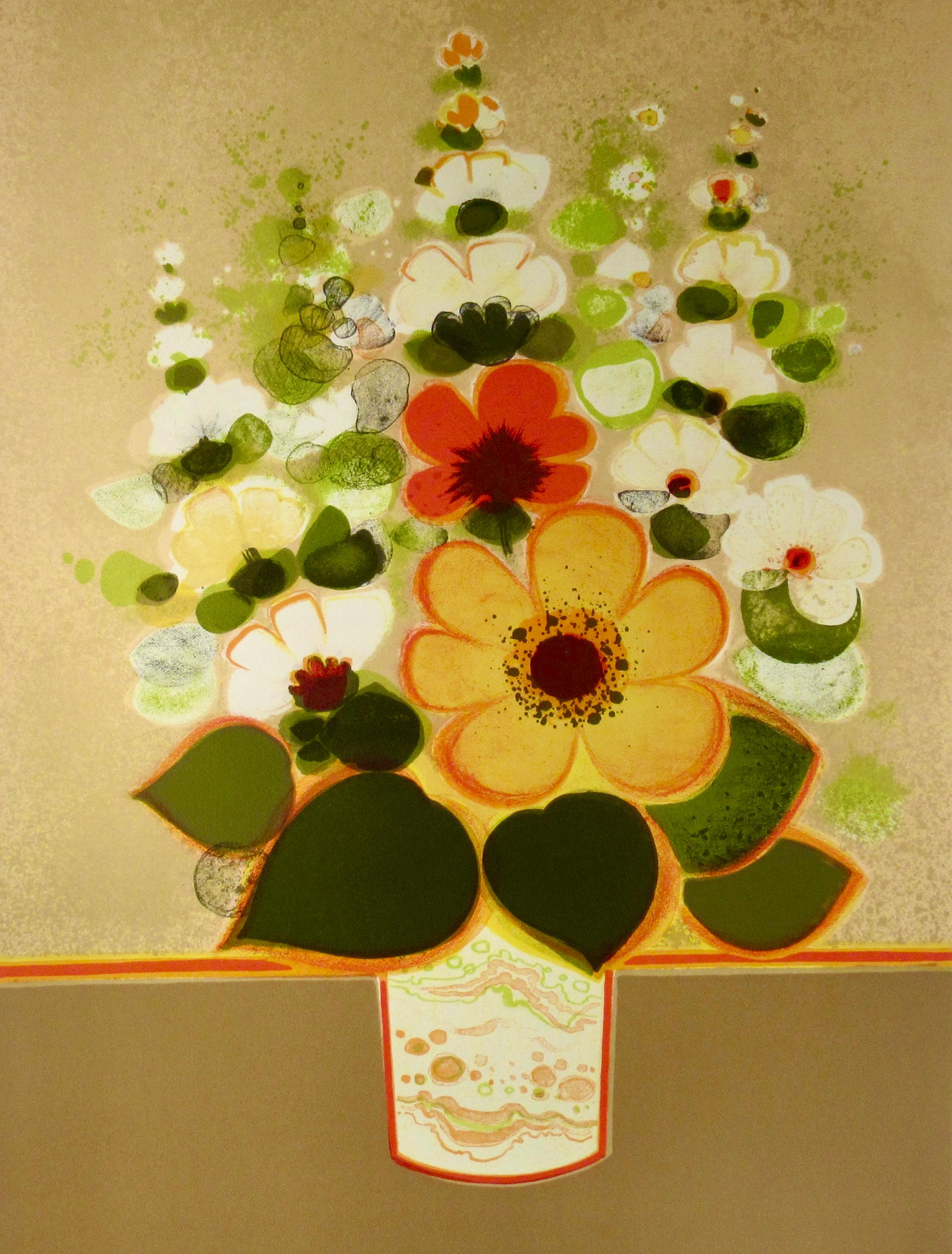 Un Vase de Fleurs III (Flowers in a Vase) - Modern Print by Frederic Menguy