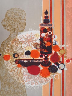 Woman with Fruits – Original Lithographie, handsigniert und nummeriert