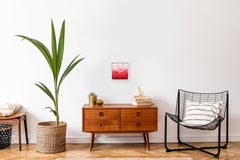 Eternal Bloom - Original Vibrant Red Pink Tone Textured Abstract Artwork Framed