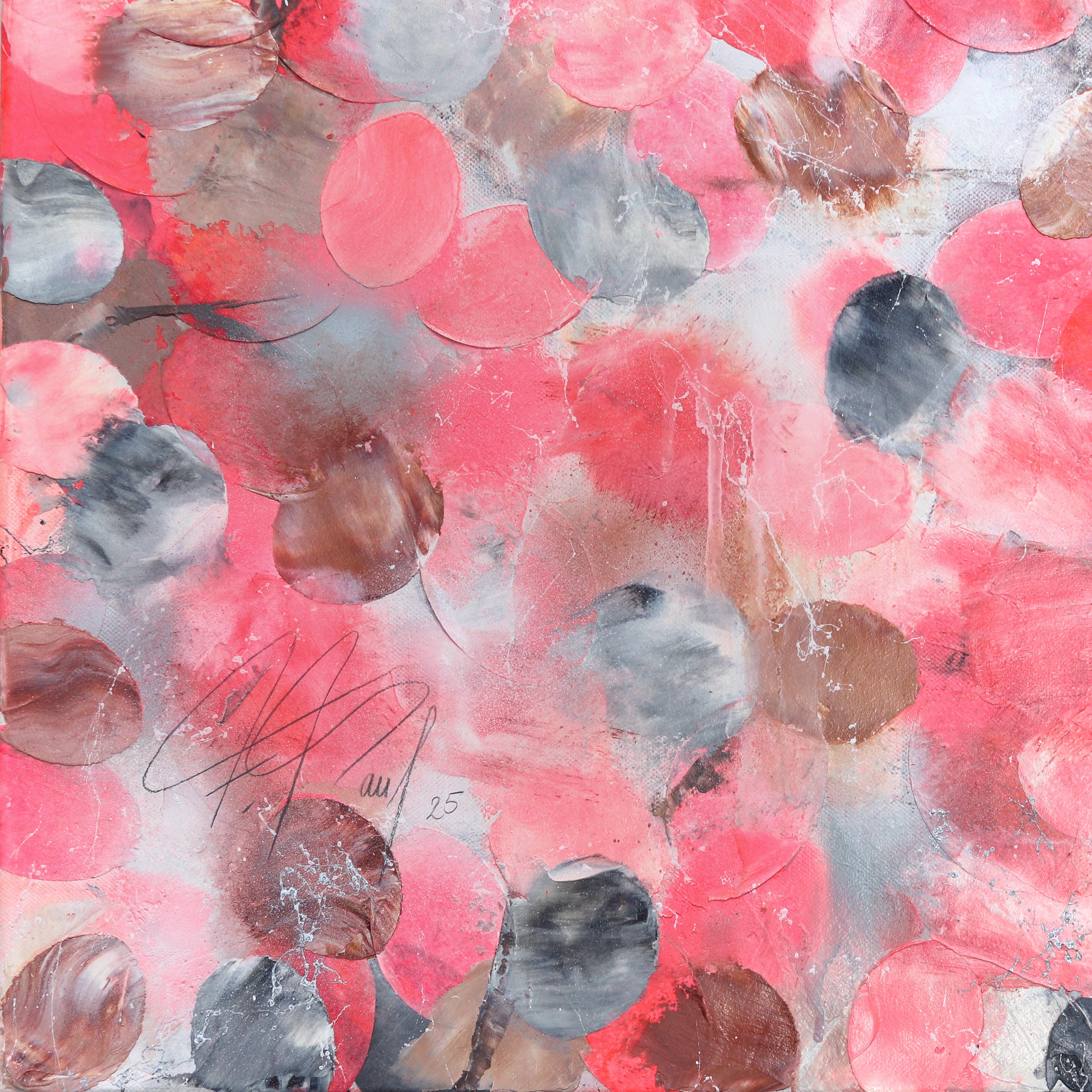 Eternal Sakura - Oeuvre d'art originale texturée de paysage rose fluo en vente 4