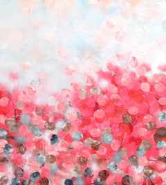 Sakura, œuvre d'art originale texturée de couleur rose douce et abstraite