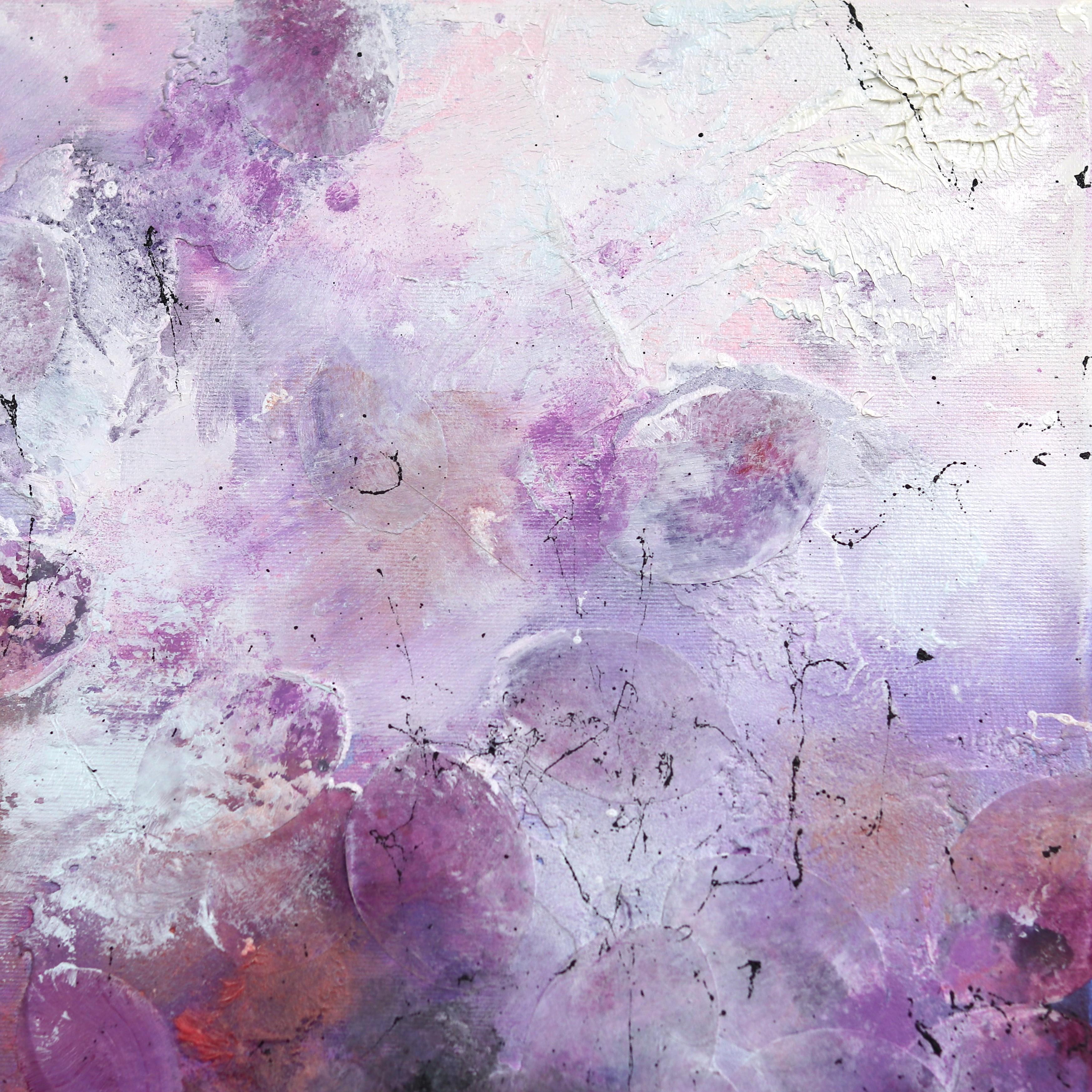 Lavendel Field II - Texturiertes lila Original Abstraktes Landschaftskunstwerk im Angebot 1