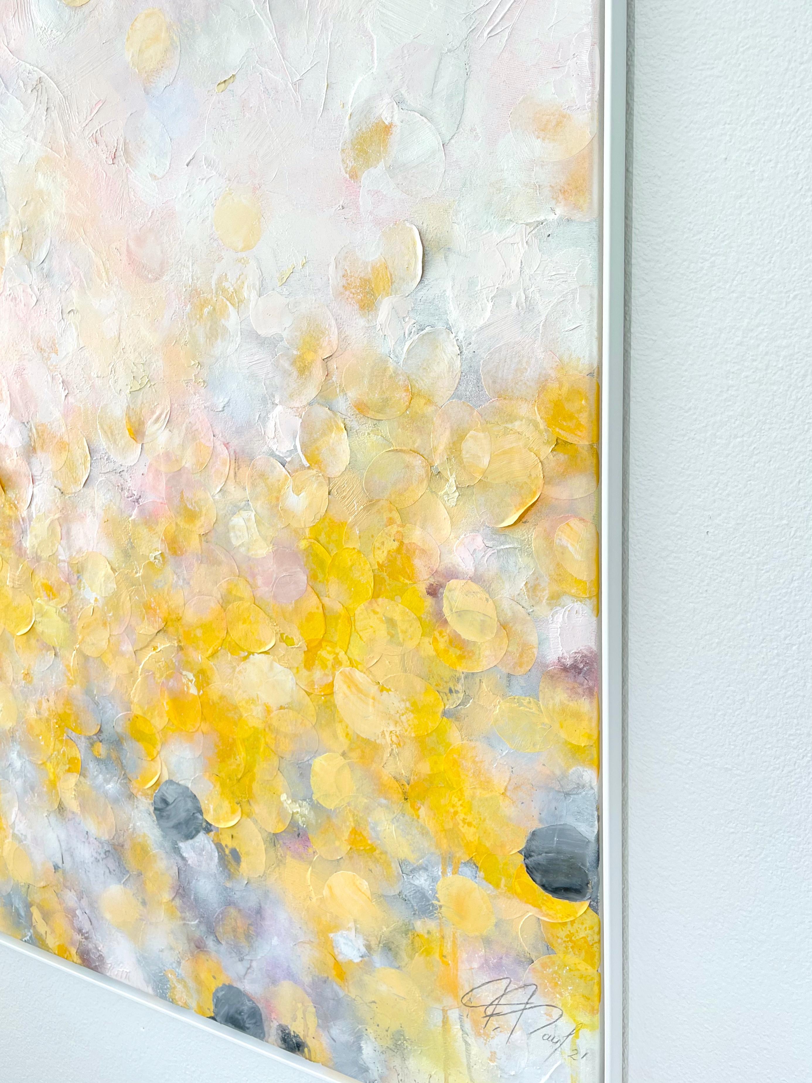 Longing for Sun II - abstract art, contemporary art, modern, yellow, rose, Natur For Sale 2