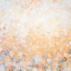 Peach Garden - abstract, contemporary art, modern, peach, pastel, natur, 21stC.