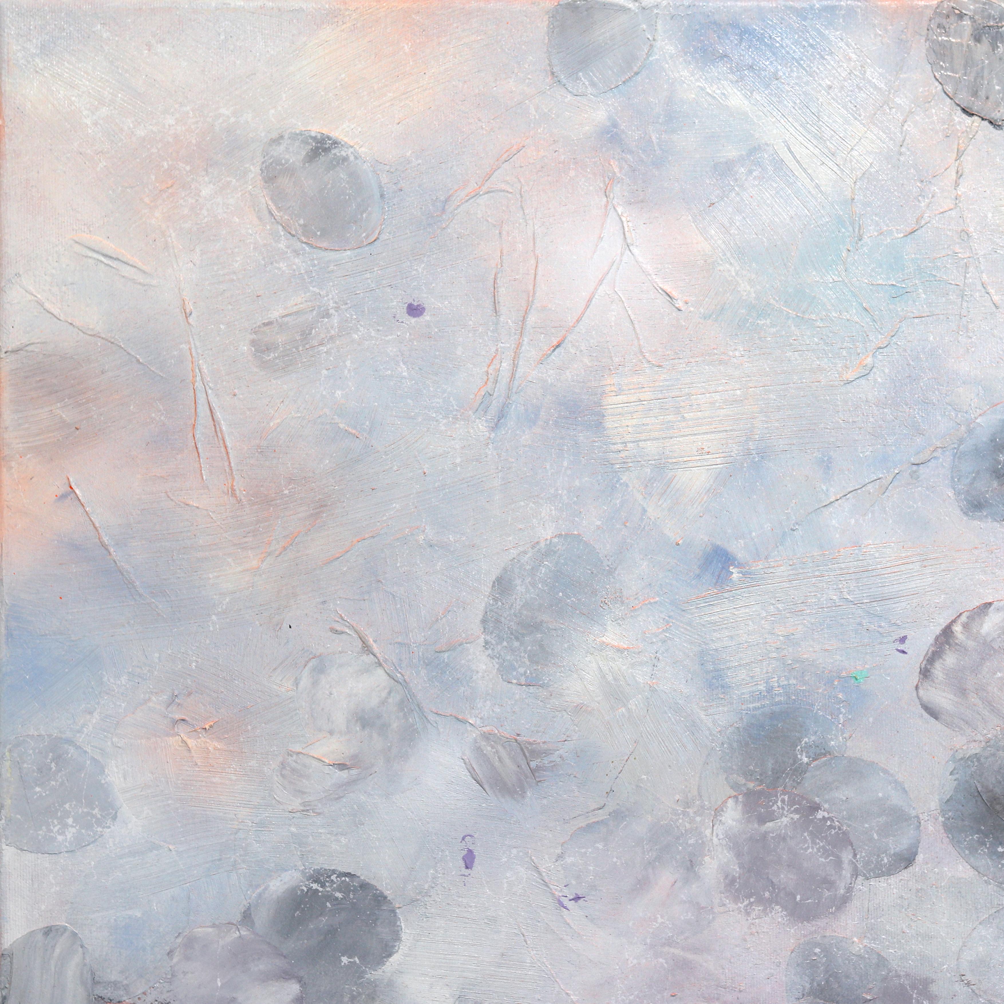 Soft Daylight - Original Textured Misty Grey Tone Abstract Landscape Artwork For Sale 1