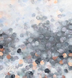 La lumière douce du jour, œuvre d'art originale texturée de couleur gris brumeux et abstraite