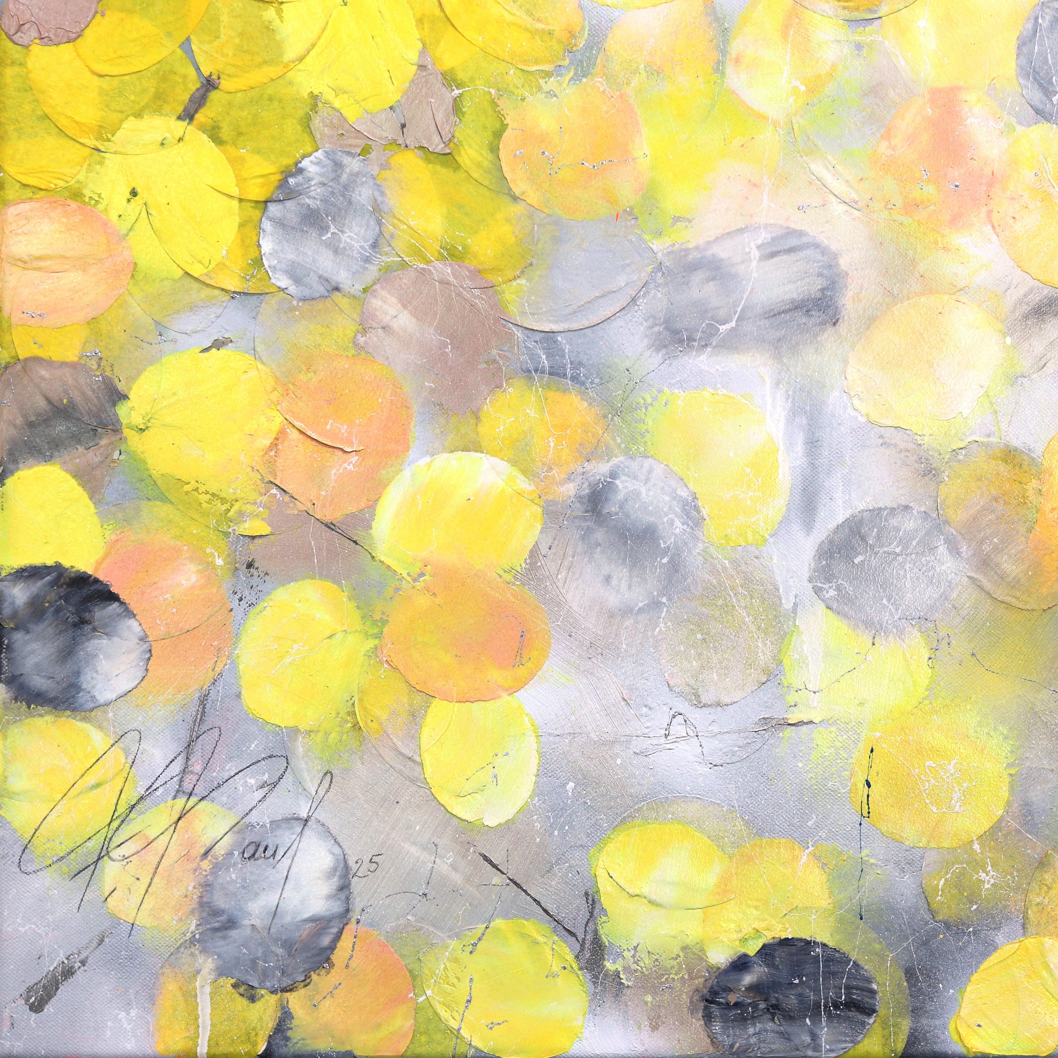 Whispers of the Sun - Textured Yellow and Soft Tone Abstract Landscape Artwork For Sale 1