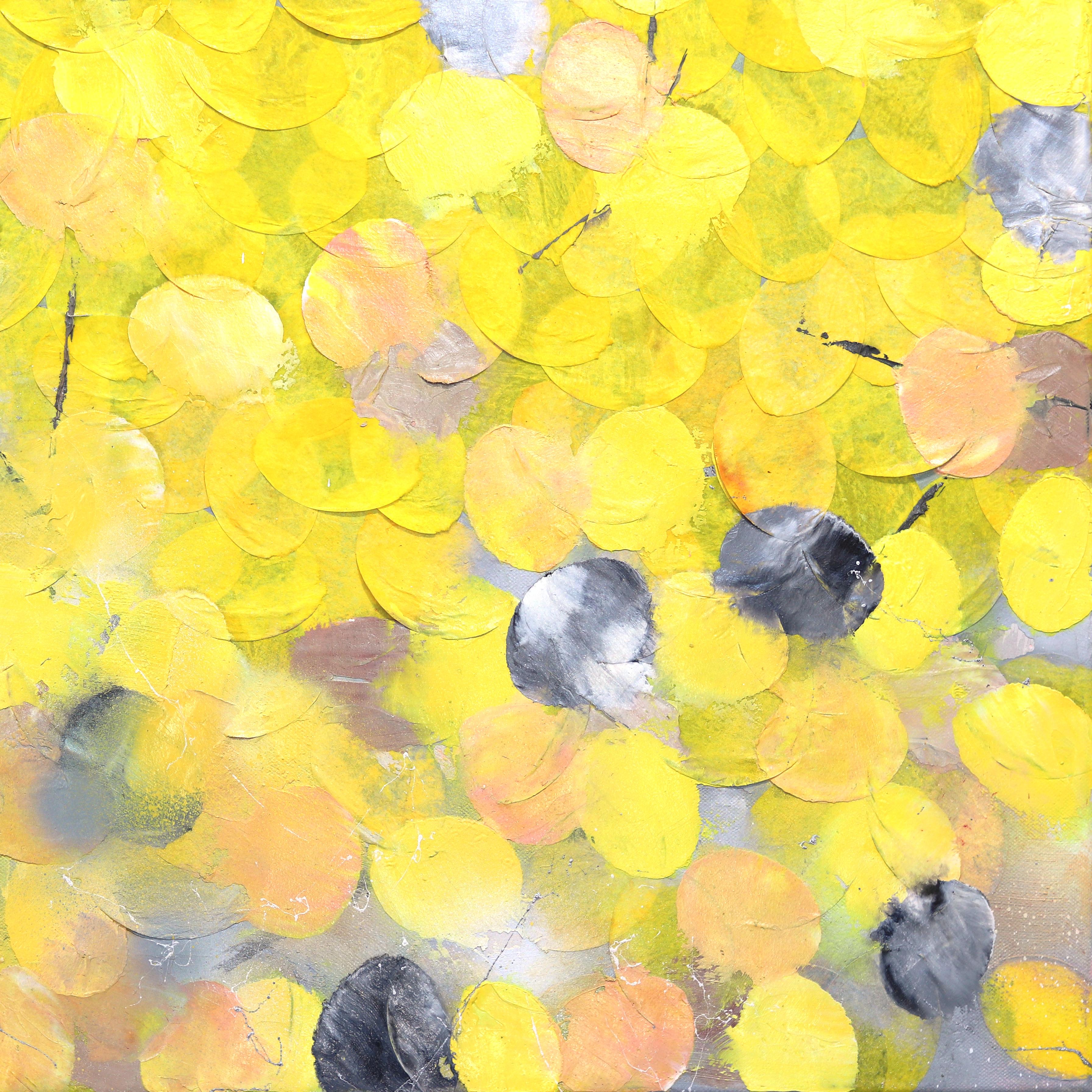Whispers of the Sun - Textured Yellow and Soft Tone Abstract Landscape Artwork For Sale 5