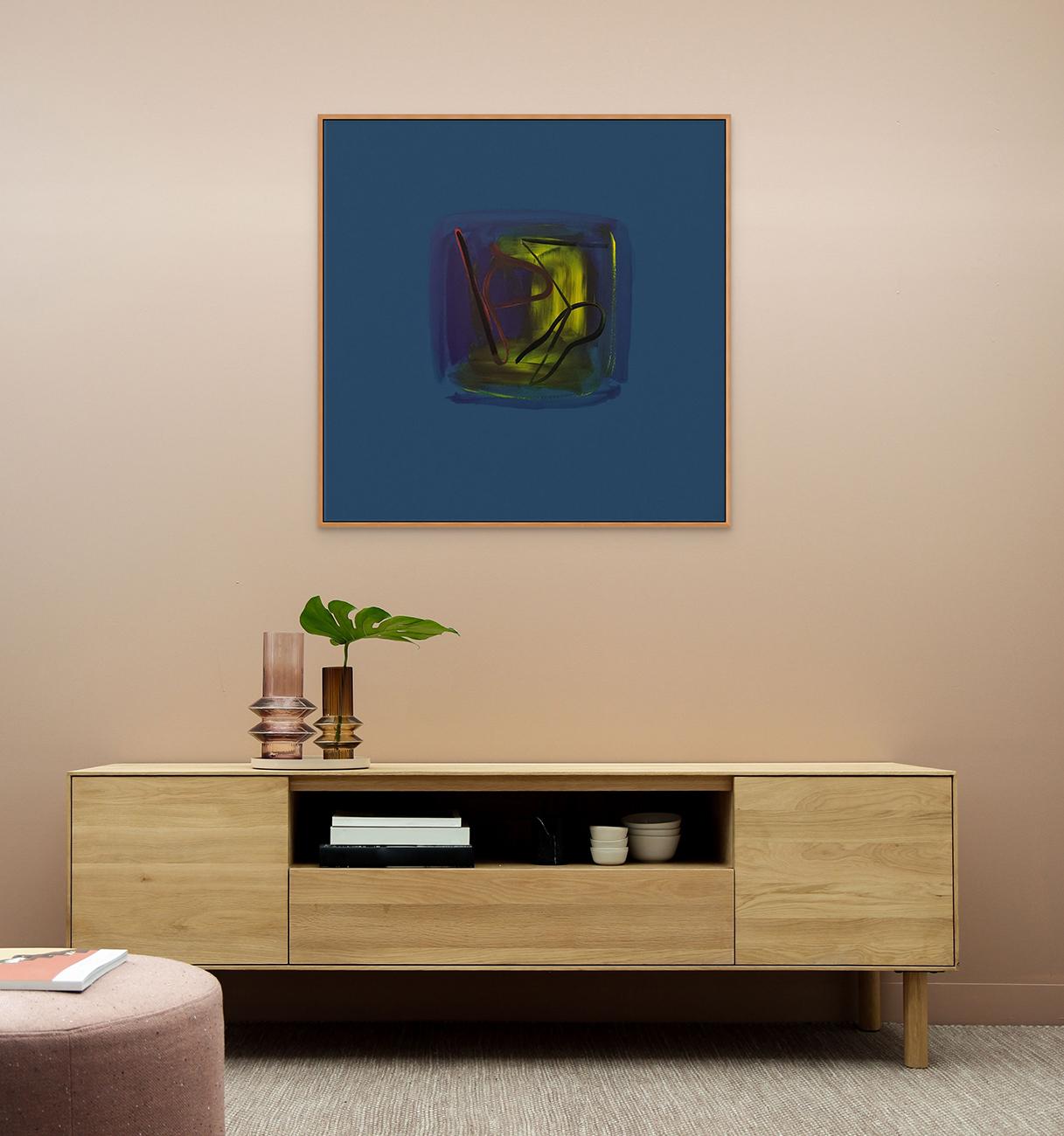 Bleu (Pittura astratta) - Painting Astratto di Frédéric Prat