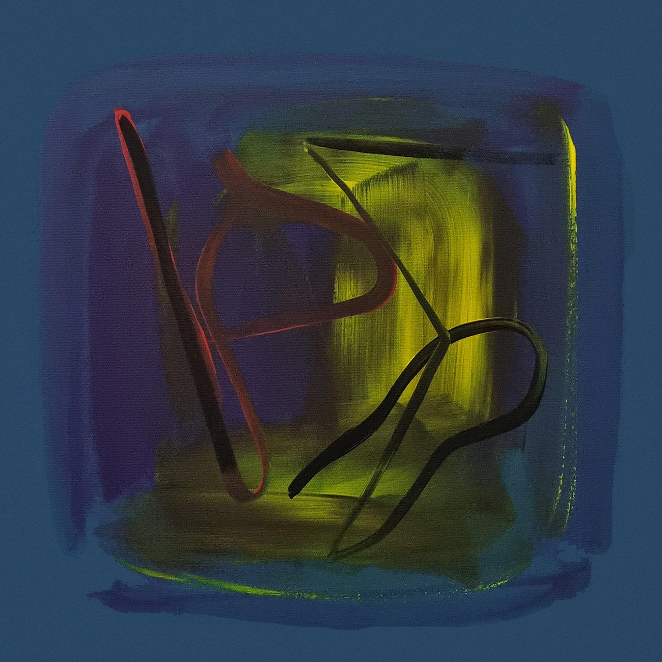 Bleu (Pittura astratta) - Abstract Painting Viola di Frédéric Prat