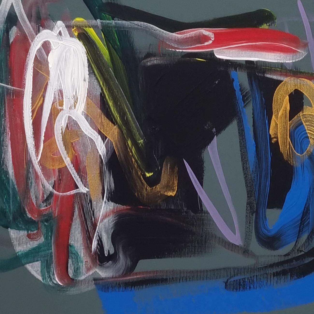 Gris (Pittura astratta) - Abstract Painting Nero di Frédéric Prat