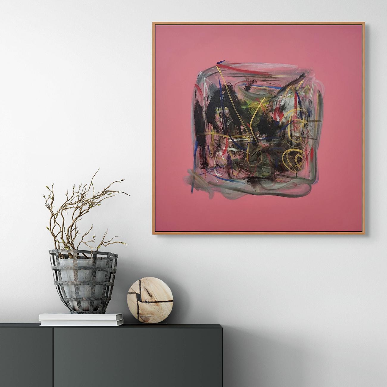 Rose 1 (Pittura astratta) - Painting di Frédéric Prat