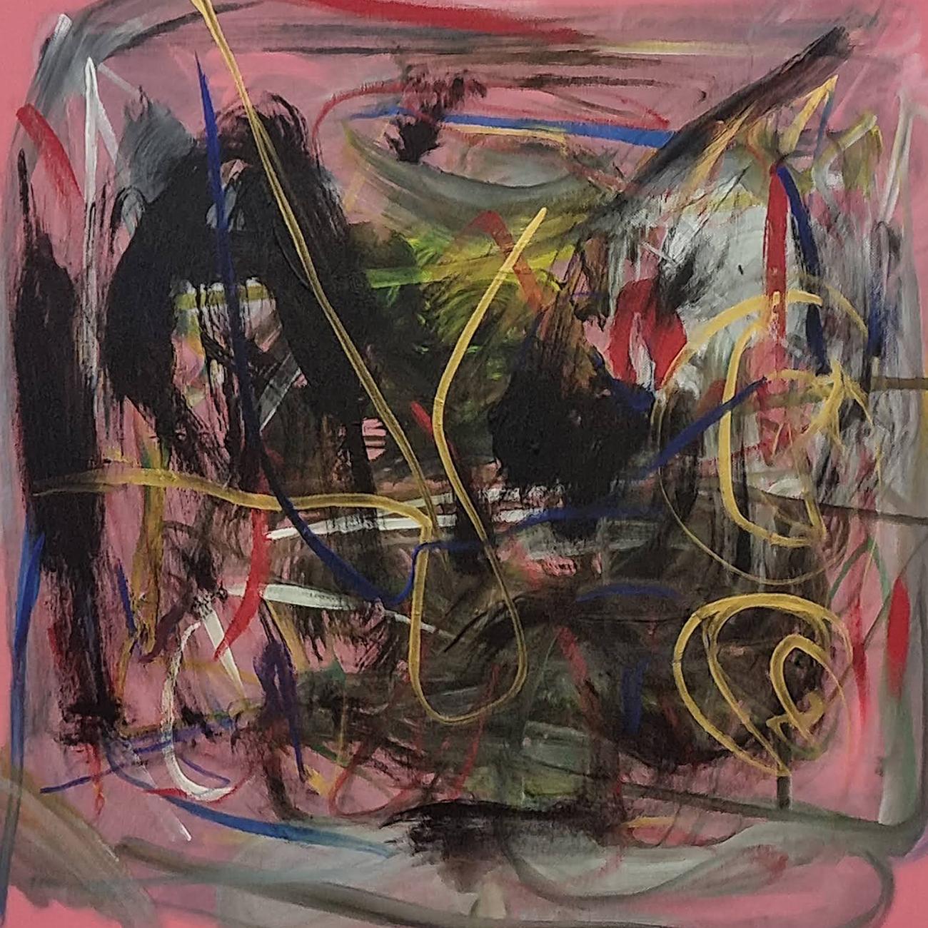 Rose 1 (Pittura astratta) - Abstract Painting Rosa di Frédéric Prat