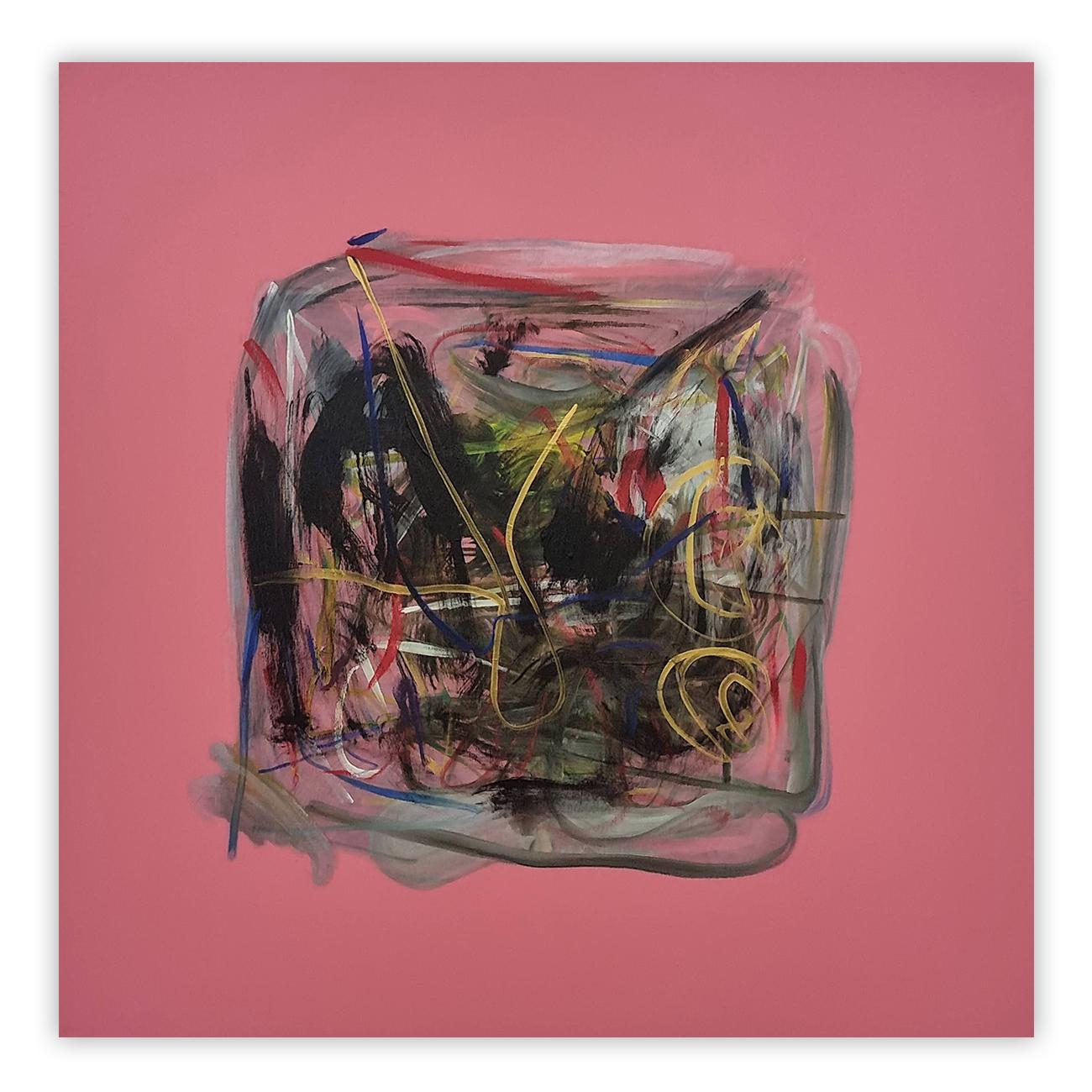 Abstract Painting di Frédéric Prat - Rose 1 (Pittura astratta)