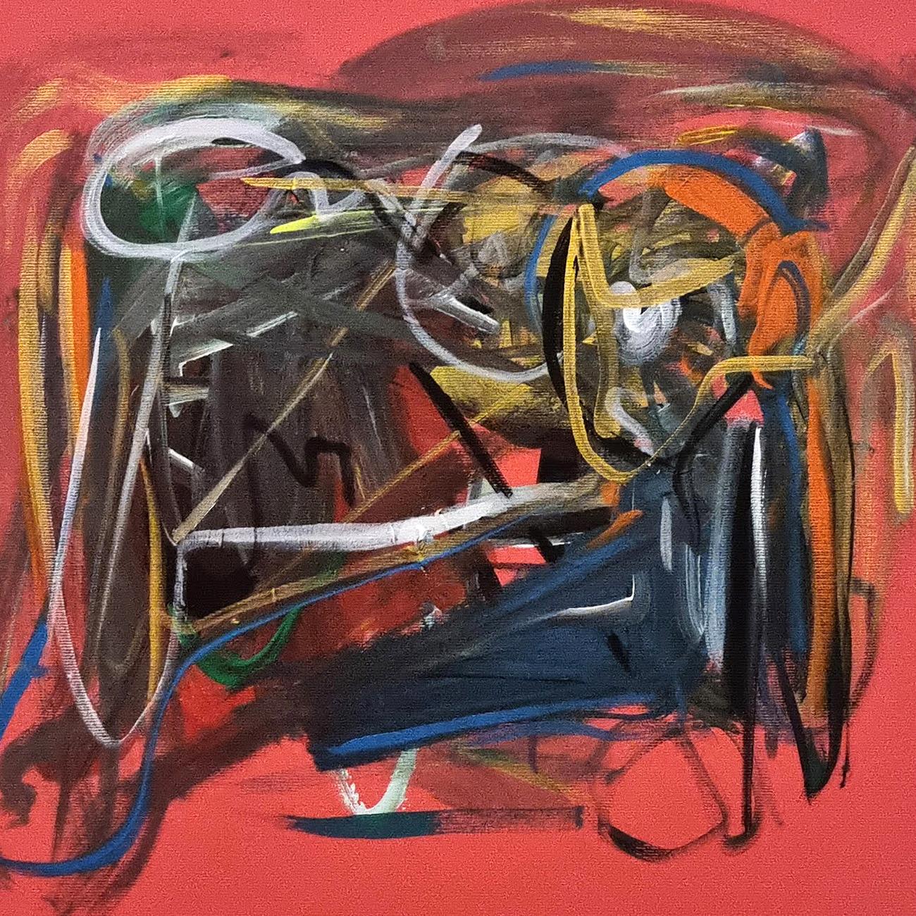 Rose 2 (Pittura astratta) - Abstract Painting Arancia di Frédéric Prat
