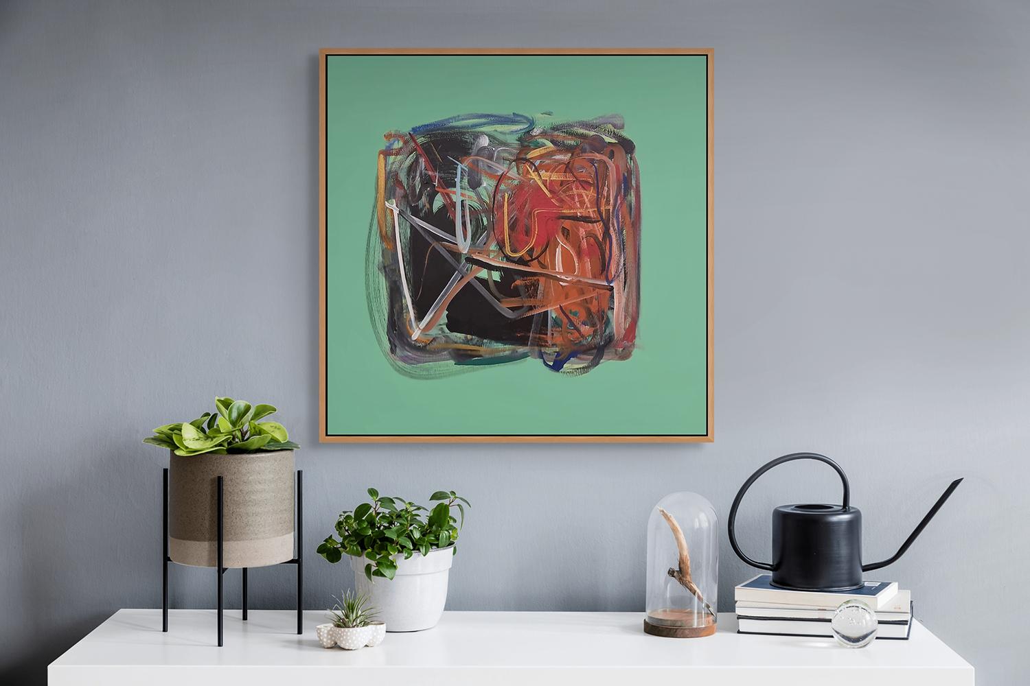 Vert 2 (Pittura astratta) - Painting di Frédéric Prat