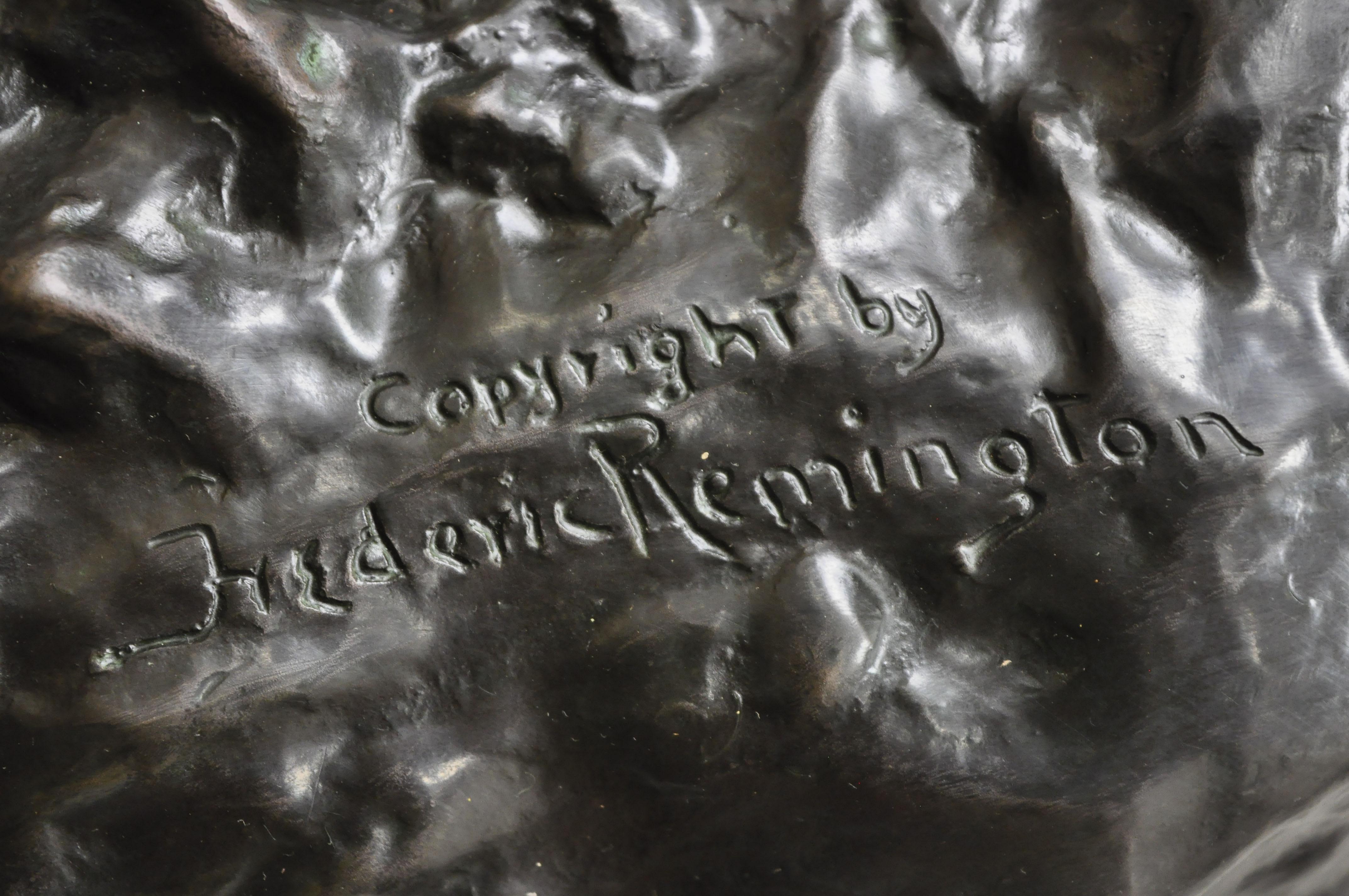 Contemporary Frederic Remington Bronze Sculpture Statue Mountain Man Native American