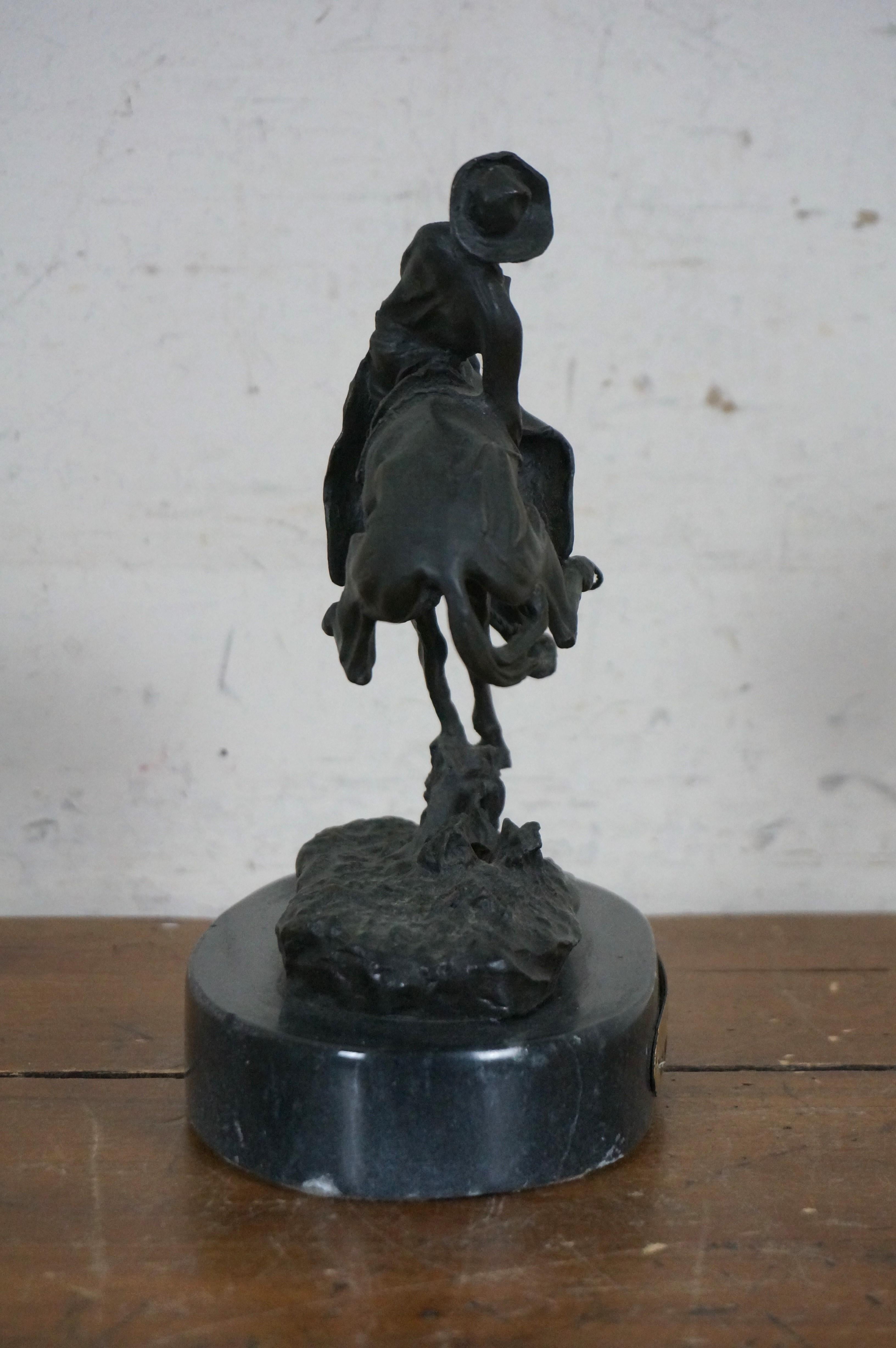Frederic Remington Bronze Horseback Cowboy Outlaw Figurine Sculpture 9