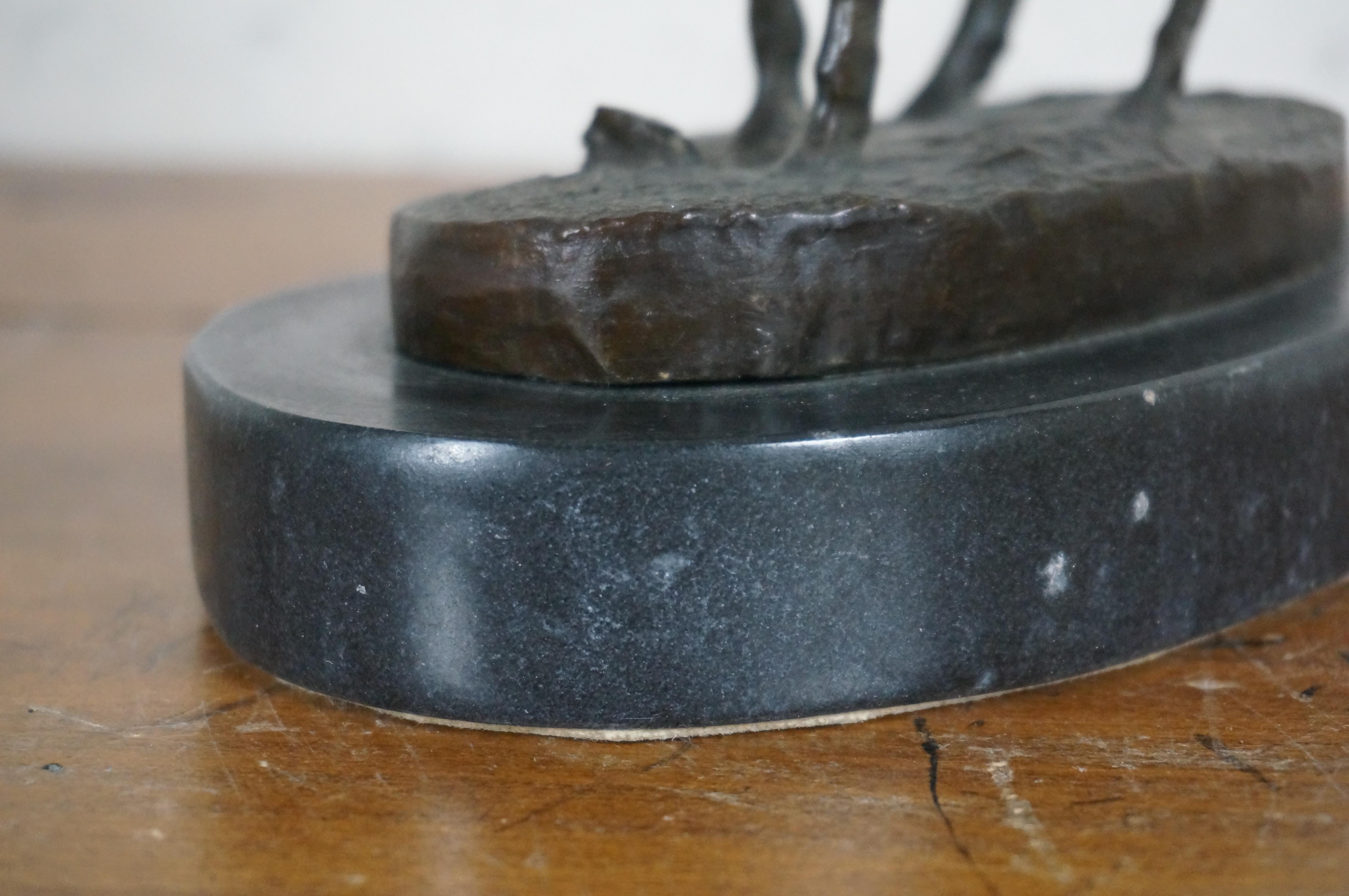 Frederic Remington Bronze Norther Horseback Cowboy Figurine Sculpture 9