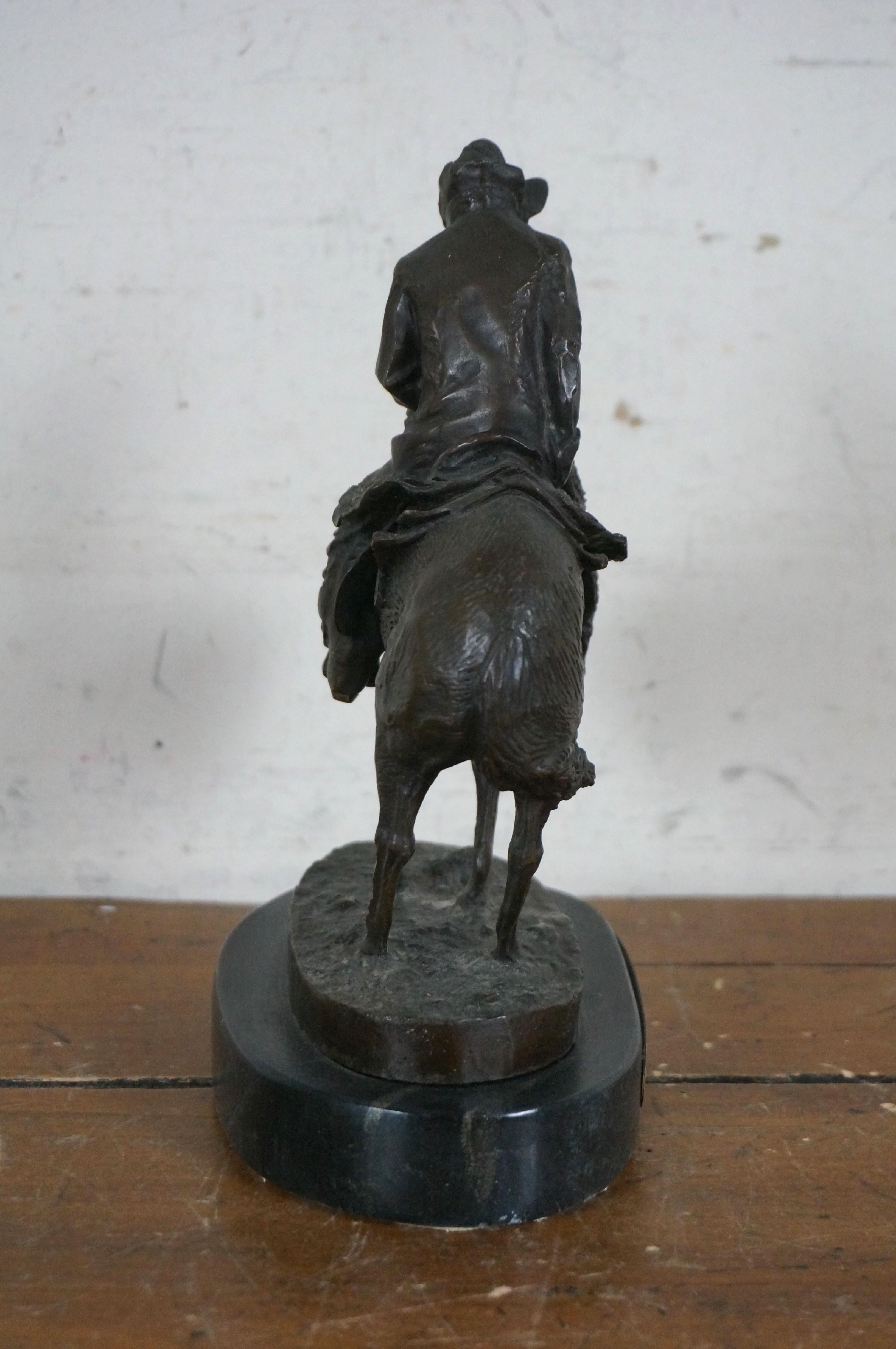 Frederic Remington Bronze Norther Horseback Cowboy Figurine Sculpture 9