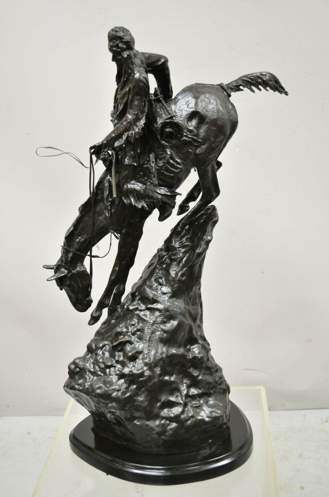 Frederic Remington Bronze Sculpture Statue Mountain Man Native American 6