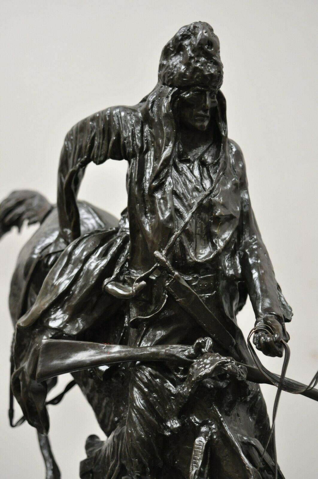 Contemporary Frederic Remington Bronze Sculpture Statue Mountain Man Native American