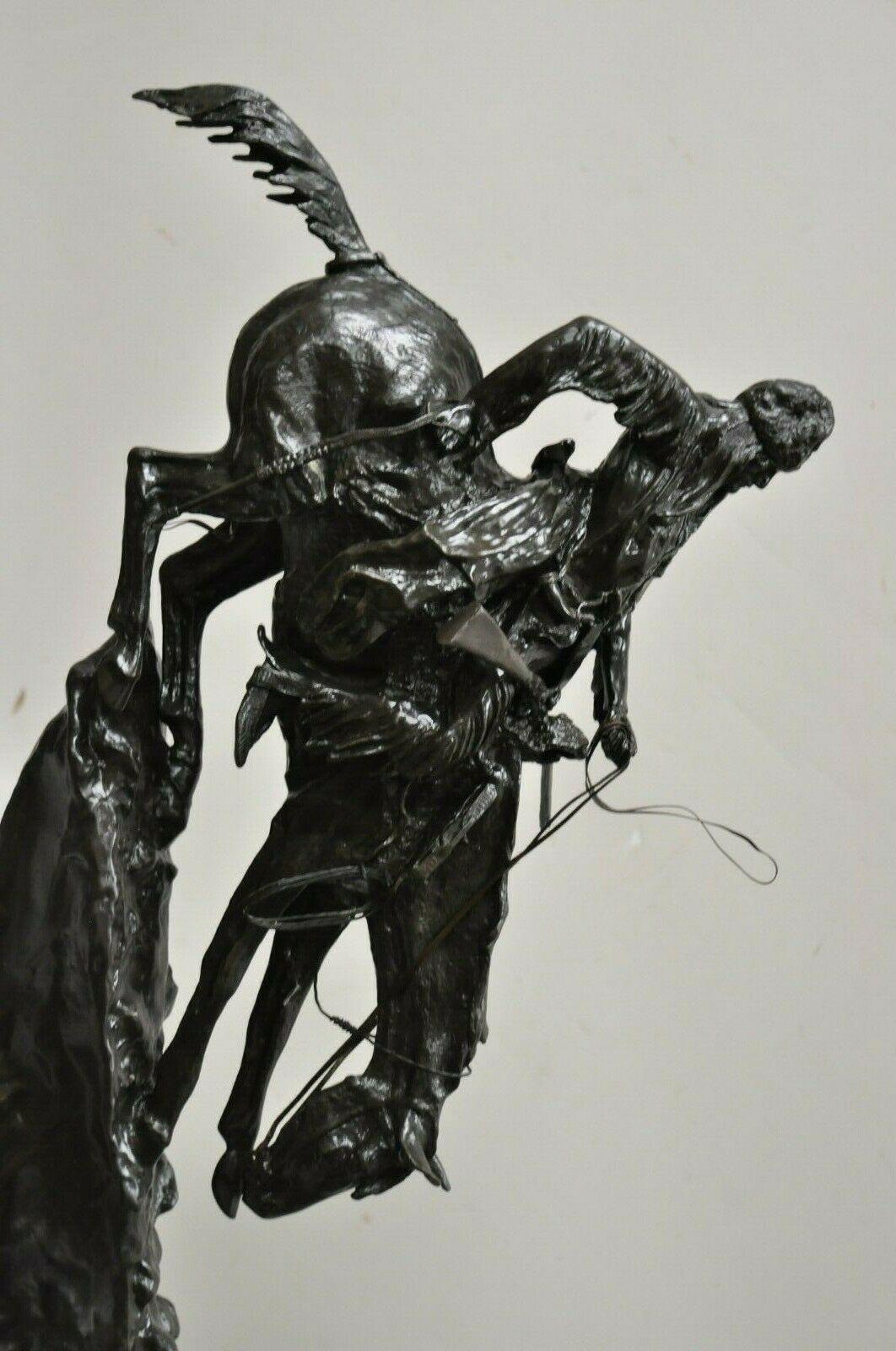 Frederic Remington Bronze Sculpture Statue Mountain Man Native American 5