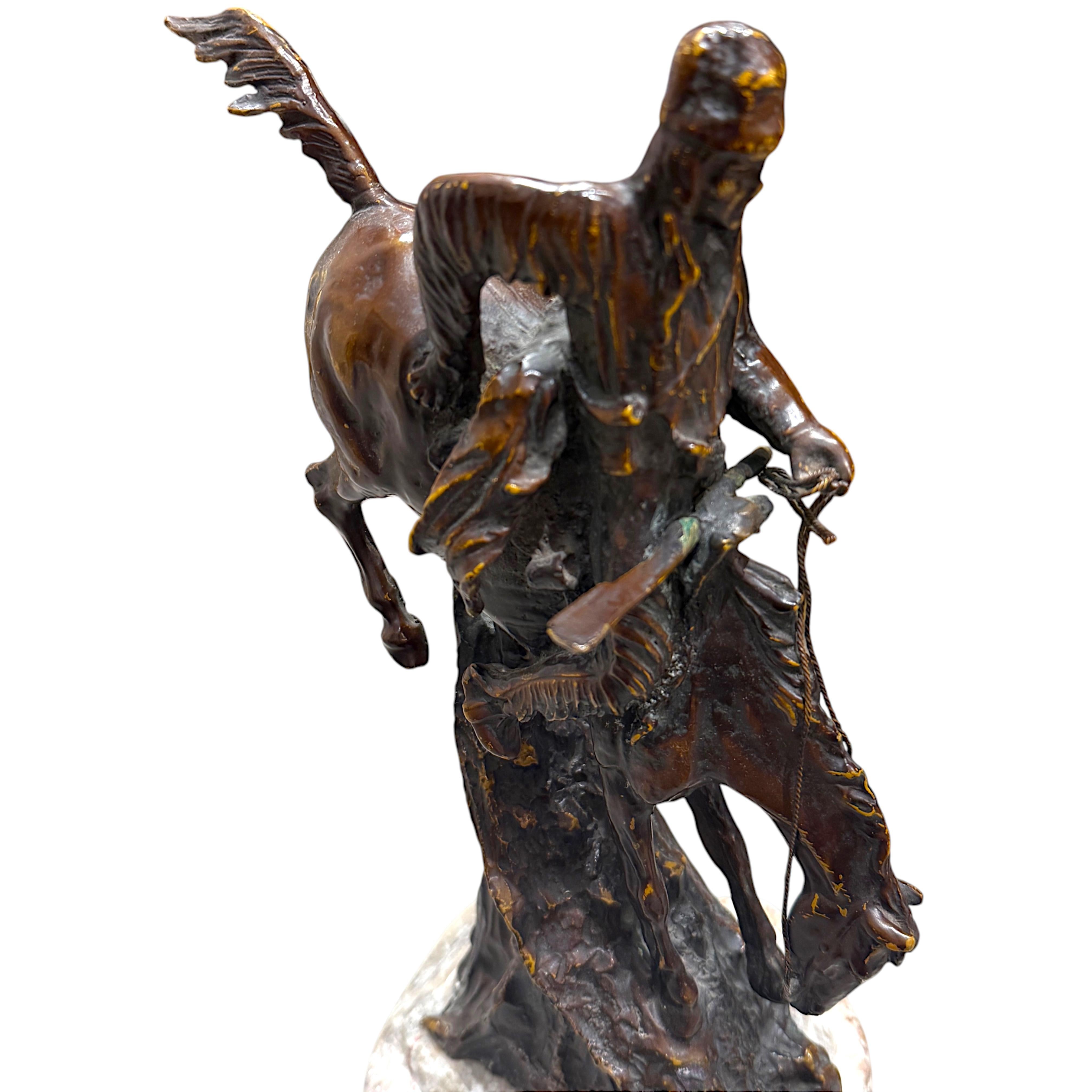 American Classical Frederic Remington Bronze Sculpture – “The Mountain Man”, 20th Century For Sale