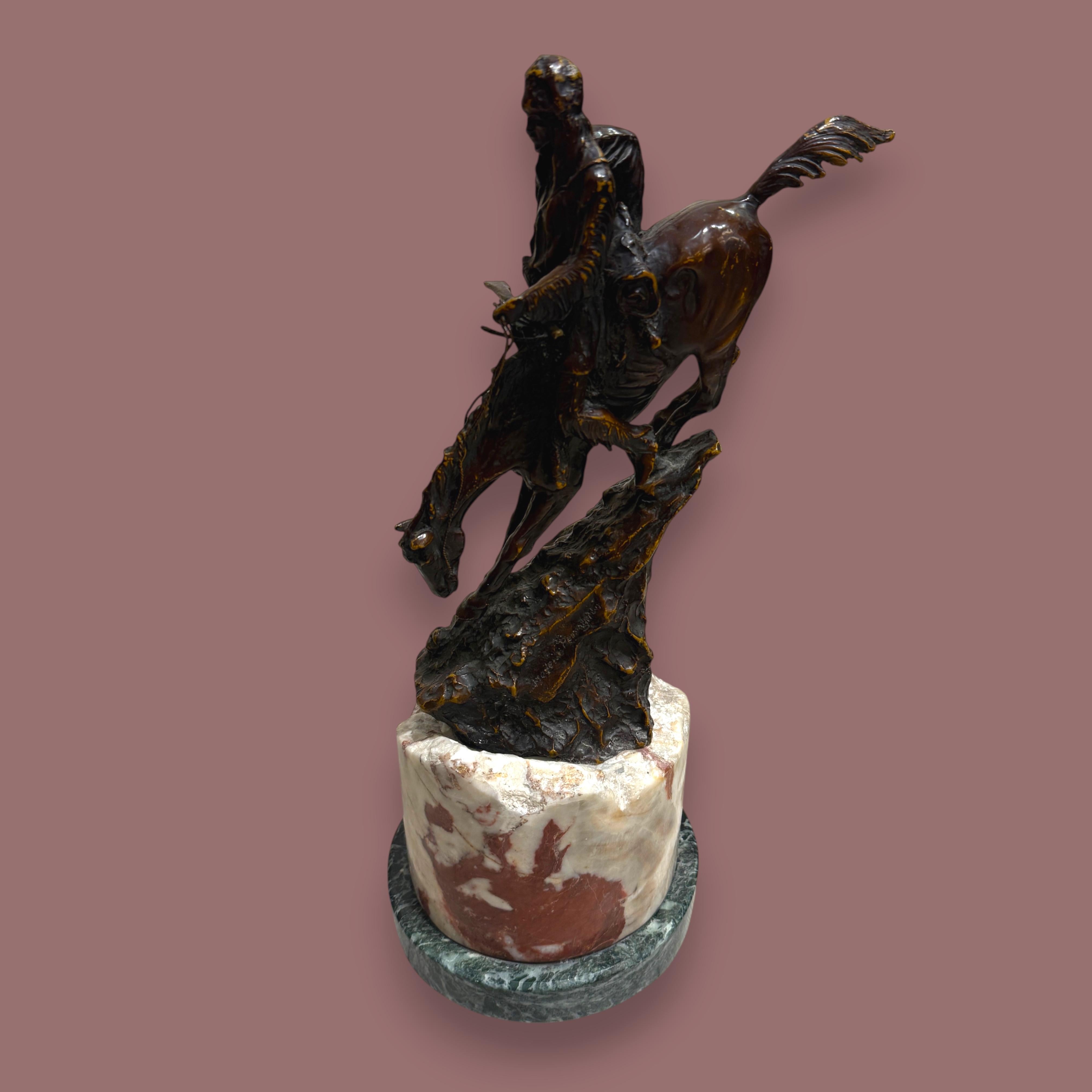 Frederic Remington Bronze Sculpture – “The Mountain Man”, 20th Century For Sale 4