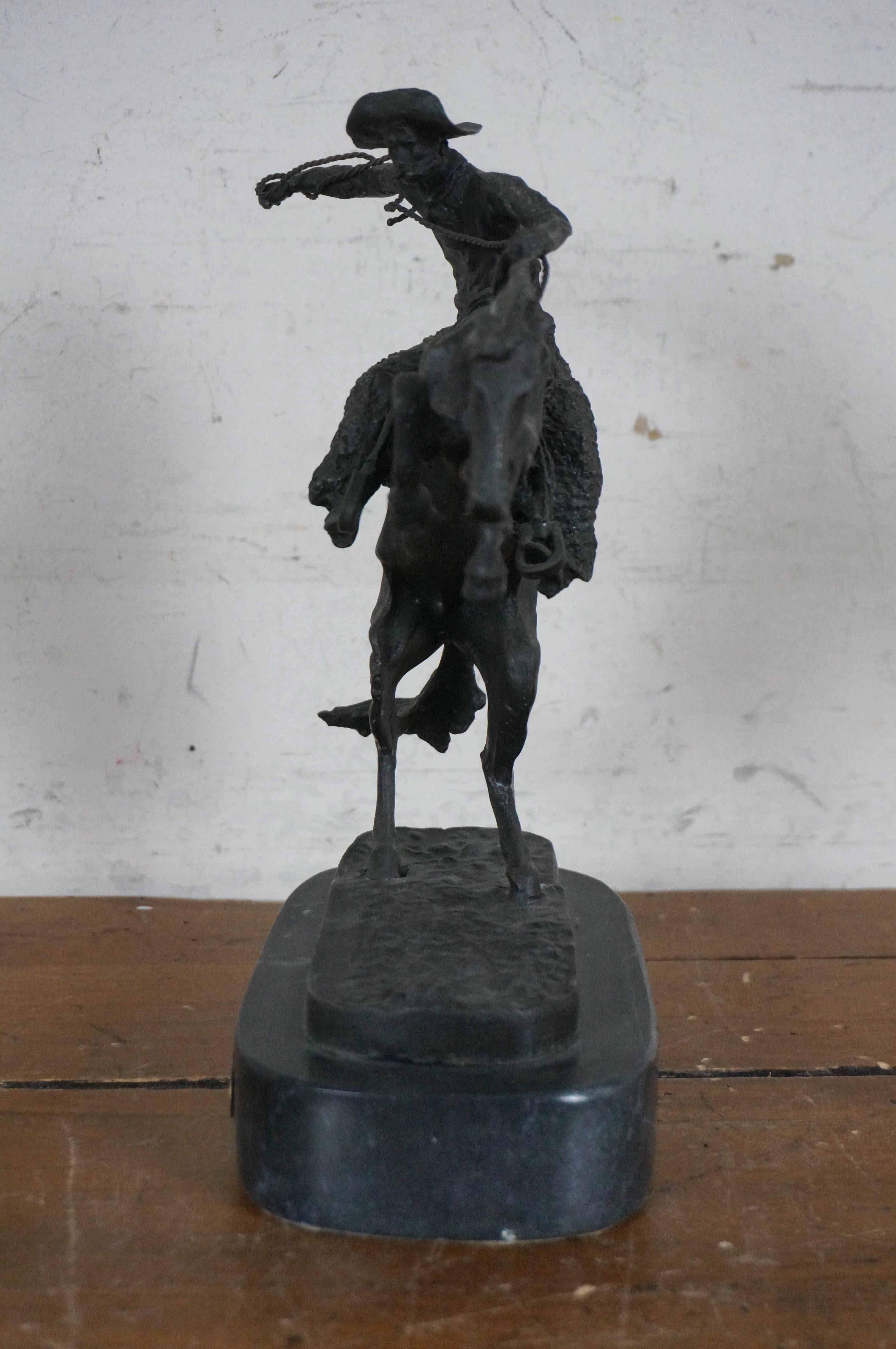 Frederic Remington Bronze Wooly Chaps Bronco Buster Figurine Sculpture 10
