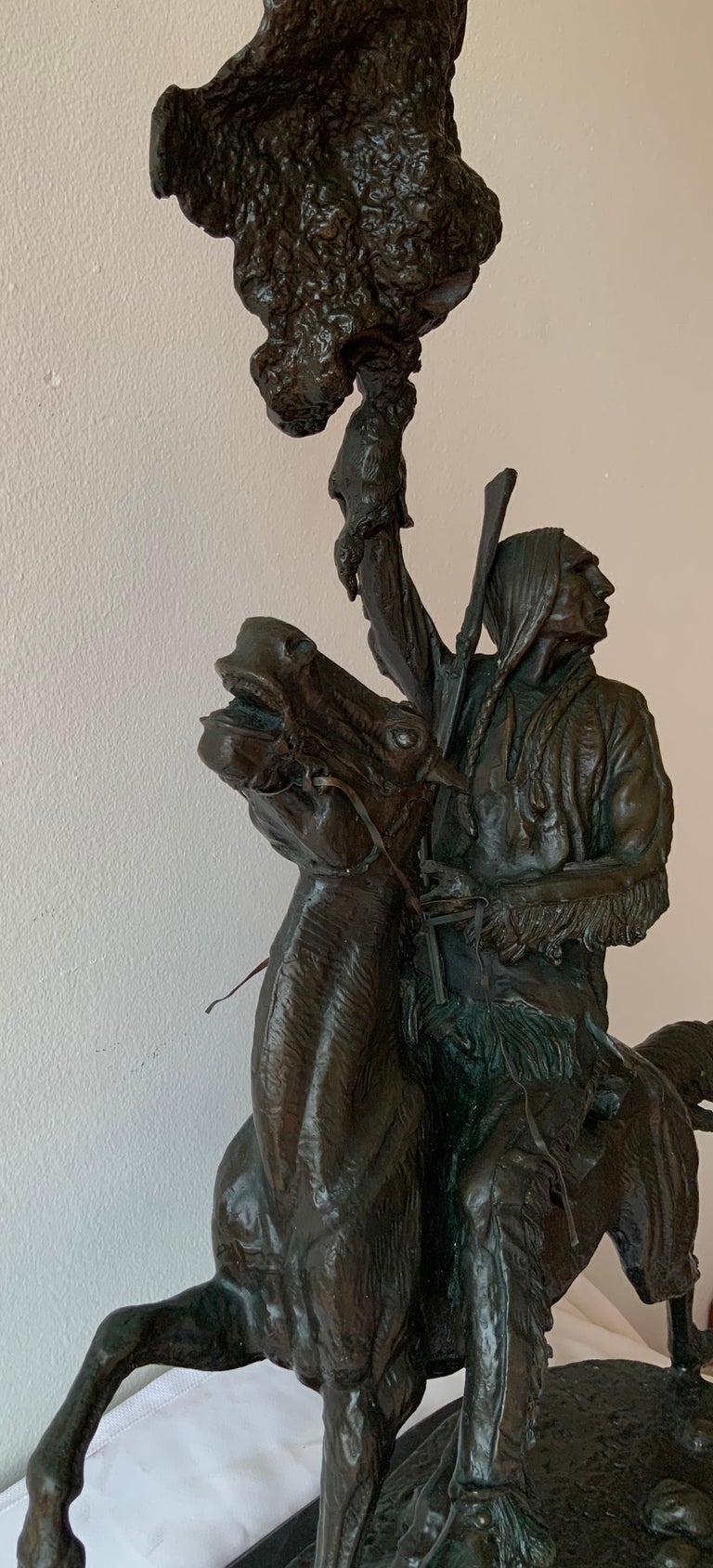 Frederic Remington Buffalo Signal Native American Riding a Horse ...
