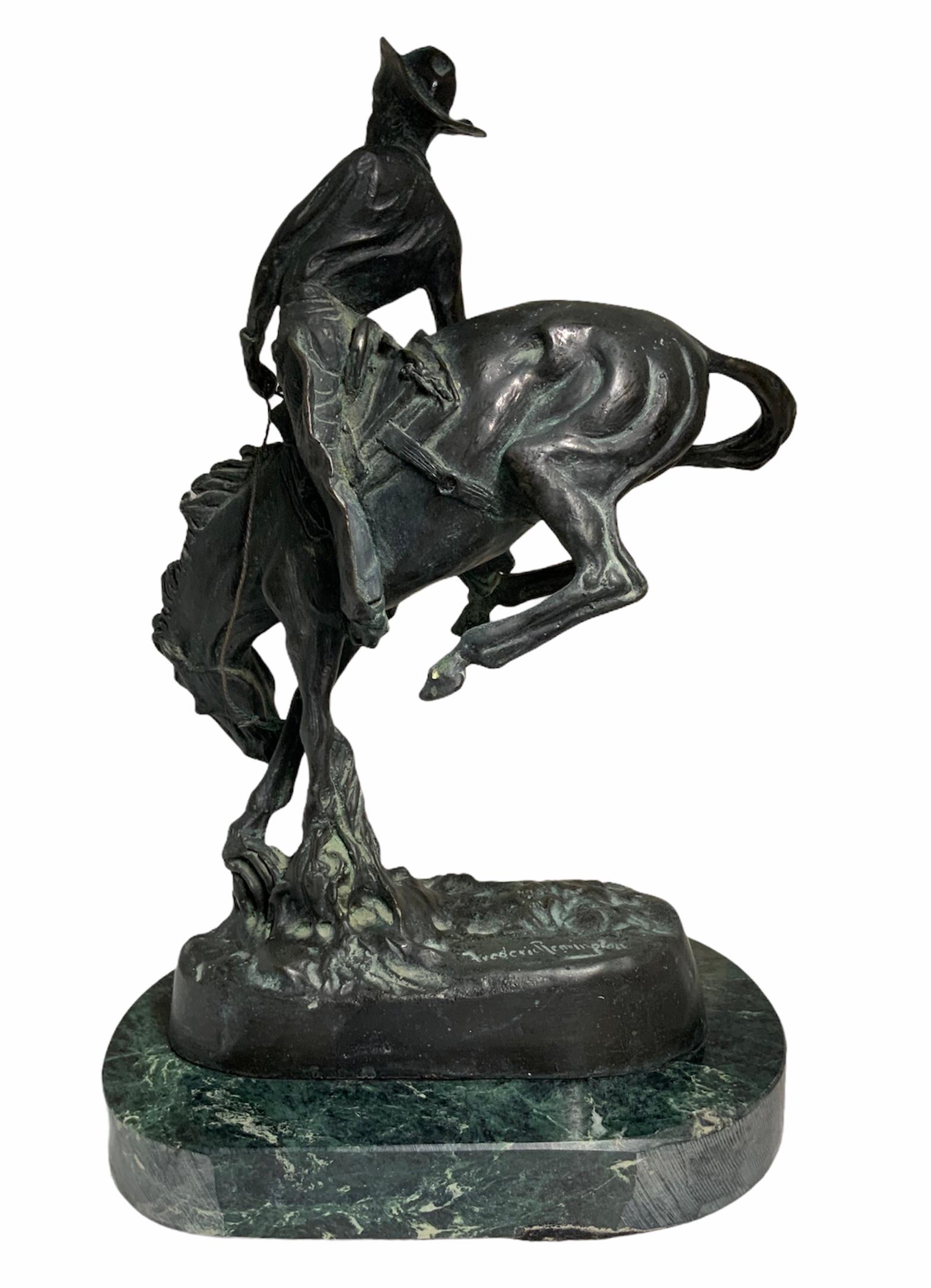 American Craftsman Frederic Remington Patinated Bronze Sculpture “The Outlaw”