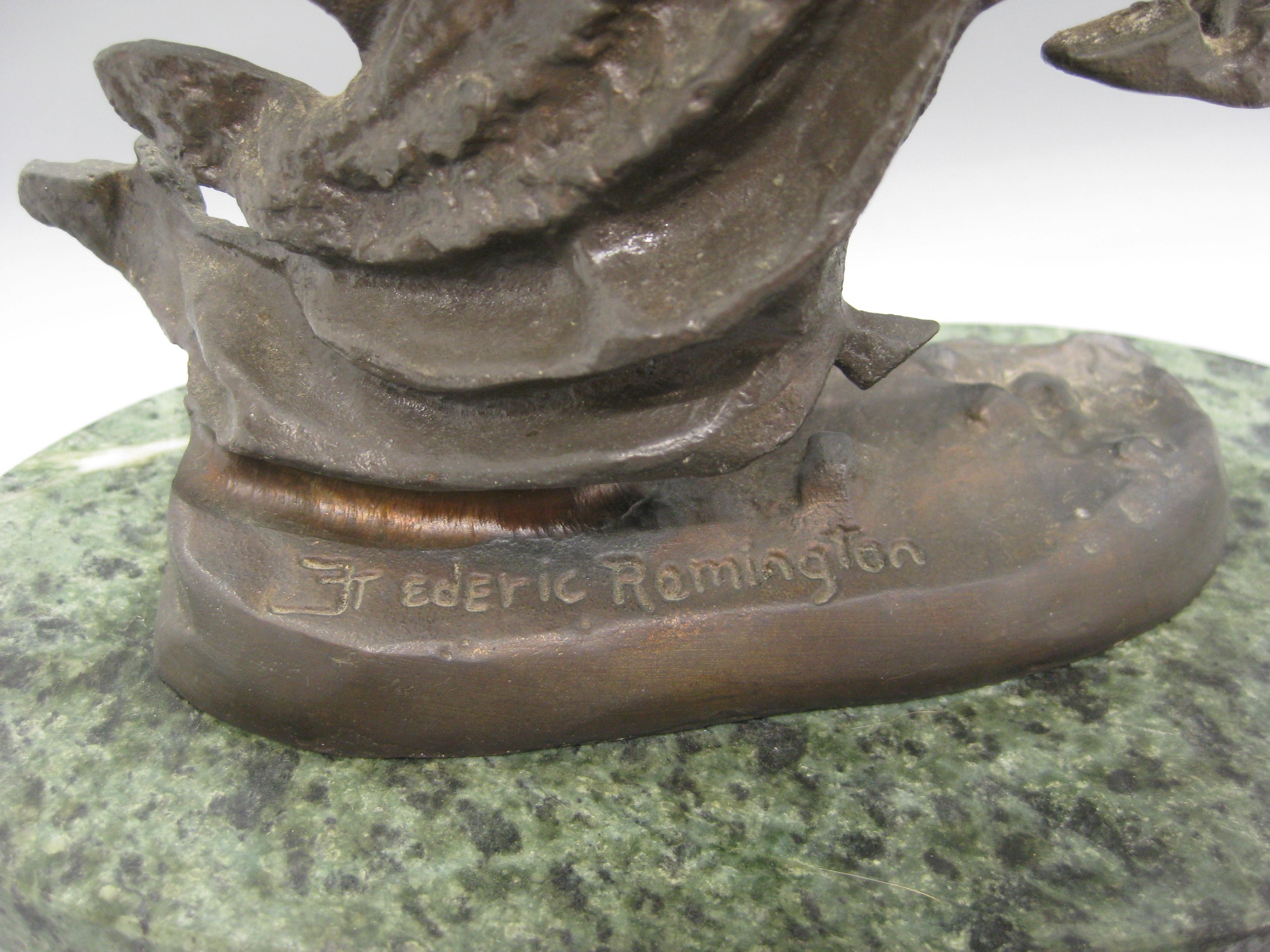 Frederic Remington Restrike Bronze Cheyenne Indian Warrior Sculpture Statue 6