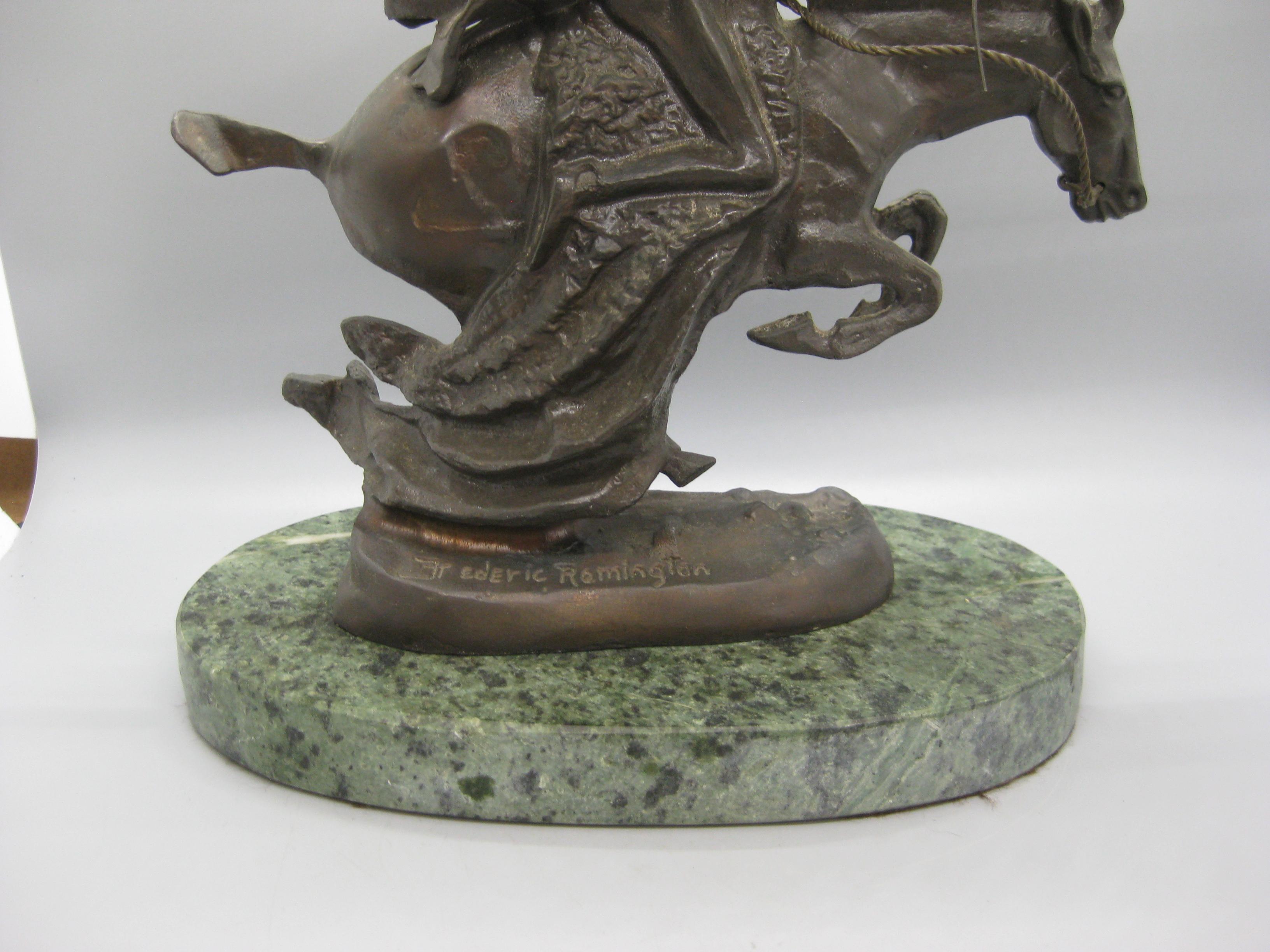 Frederic Remington Restrike Bronze Cheyenne Indian Warrior Sculpture Statue 3