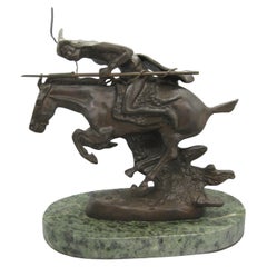 Frederic Remington Restrike Bronze Cheyenne Indian Warrior Sculpture Statue