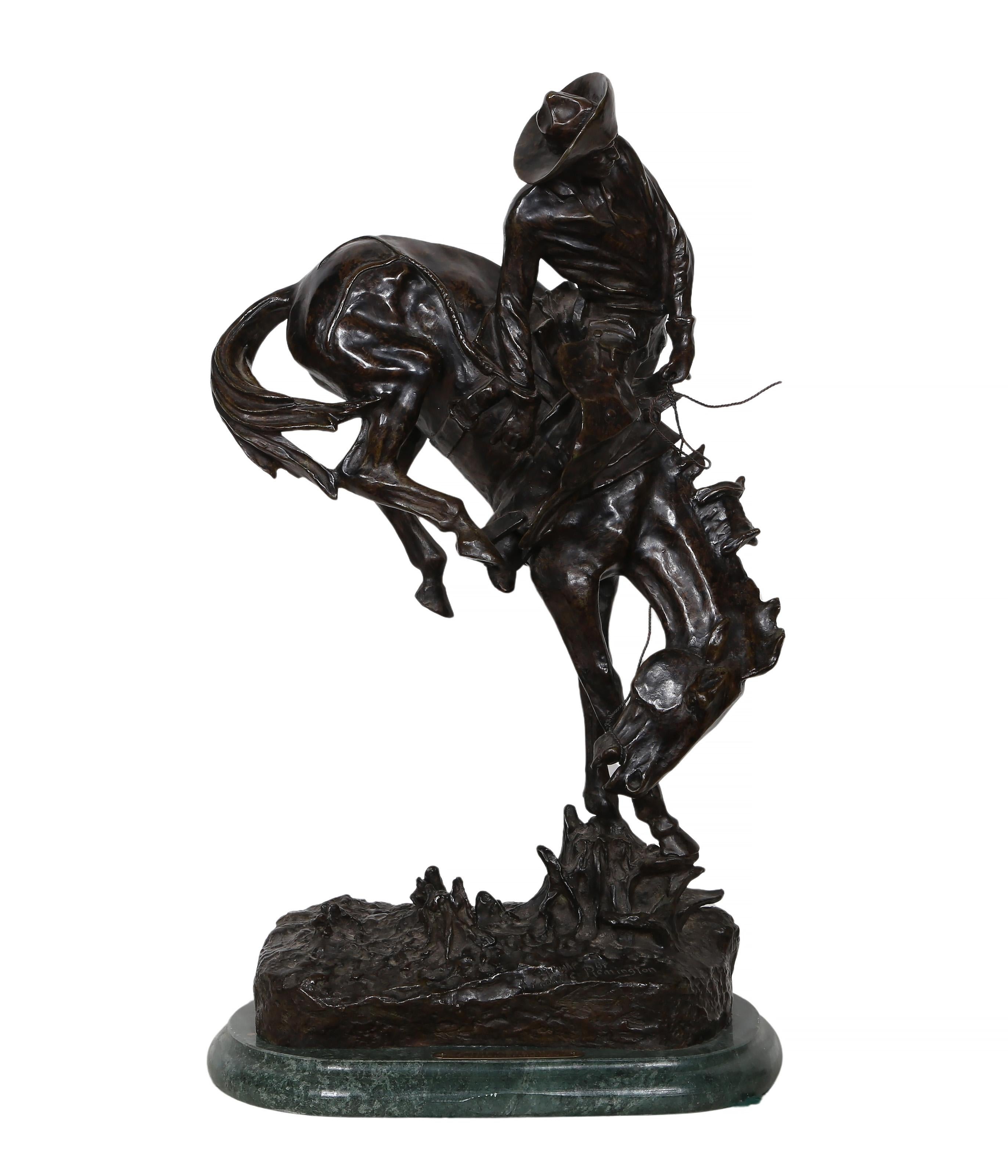 El proscrito, escultura realista americana de bronce (after) Frederic Remington