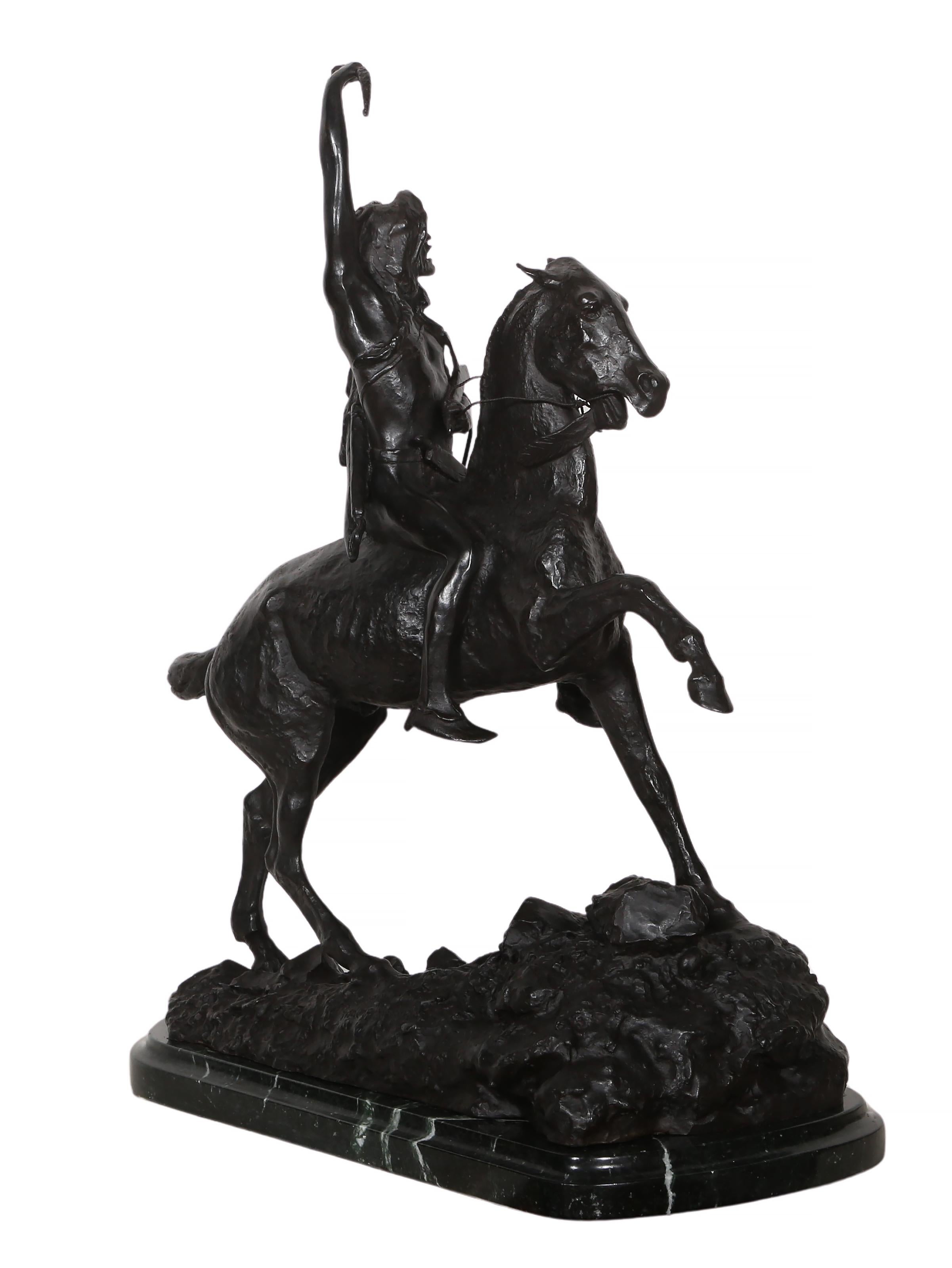 Il cuoio capelluto, scultura realista americana in bronzo (after) Frederic Remington in vendita 3