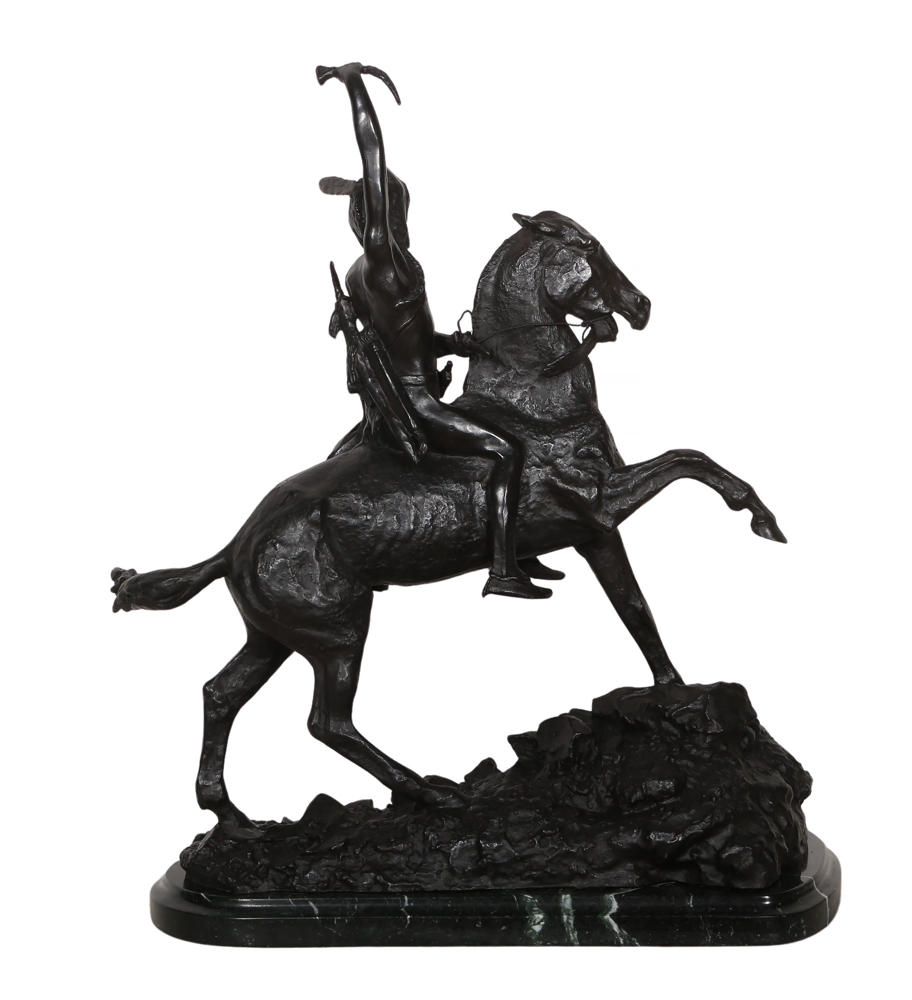 Il cuoio capelluto, scultura realista americana in bronzo (after) Frederic Remington in vendita 4