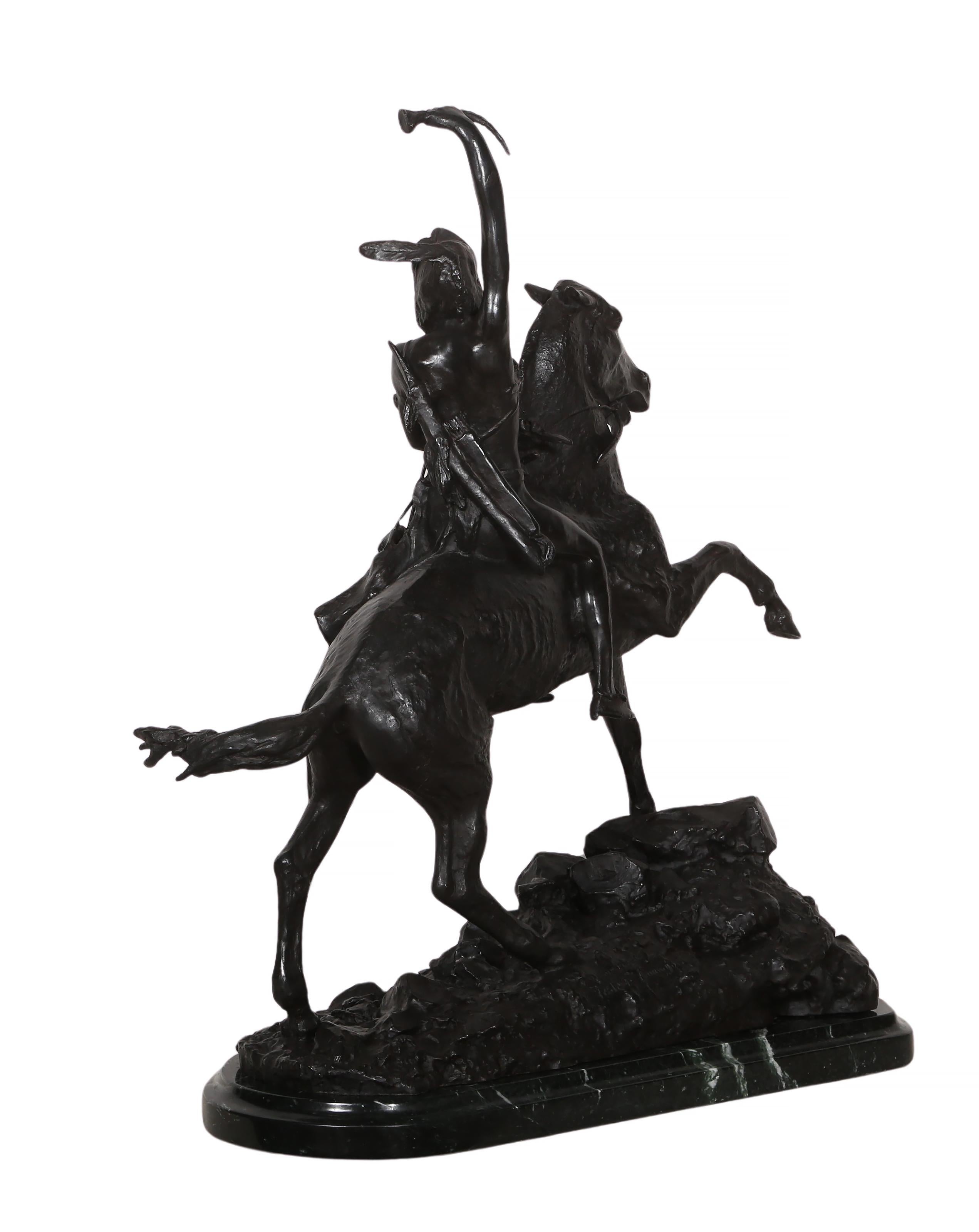 Il cuoio capelluto, scultura realista americana in bronzo (after) Frederic Remington in vendita 5