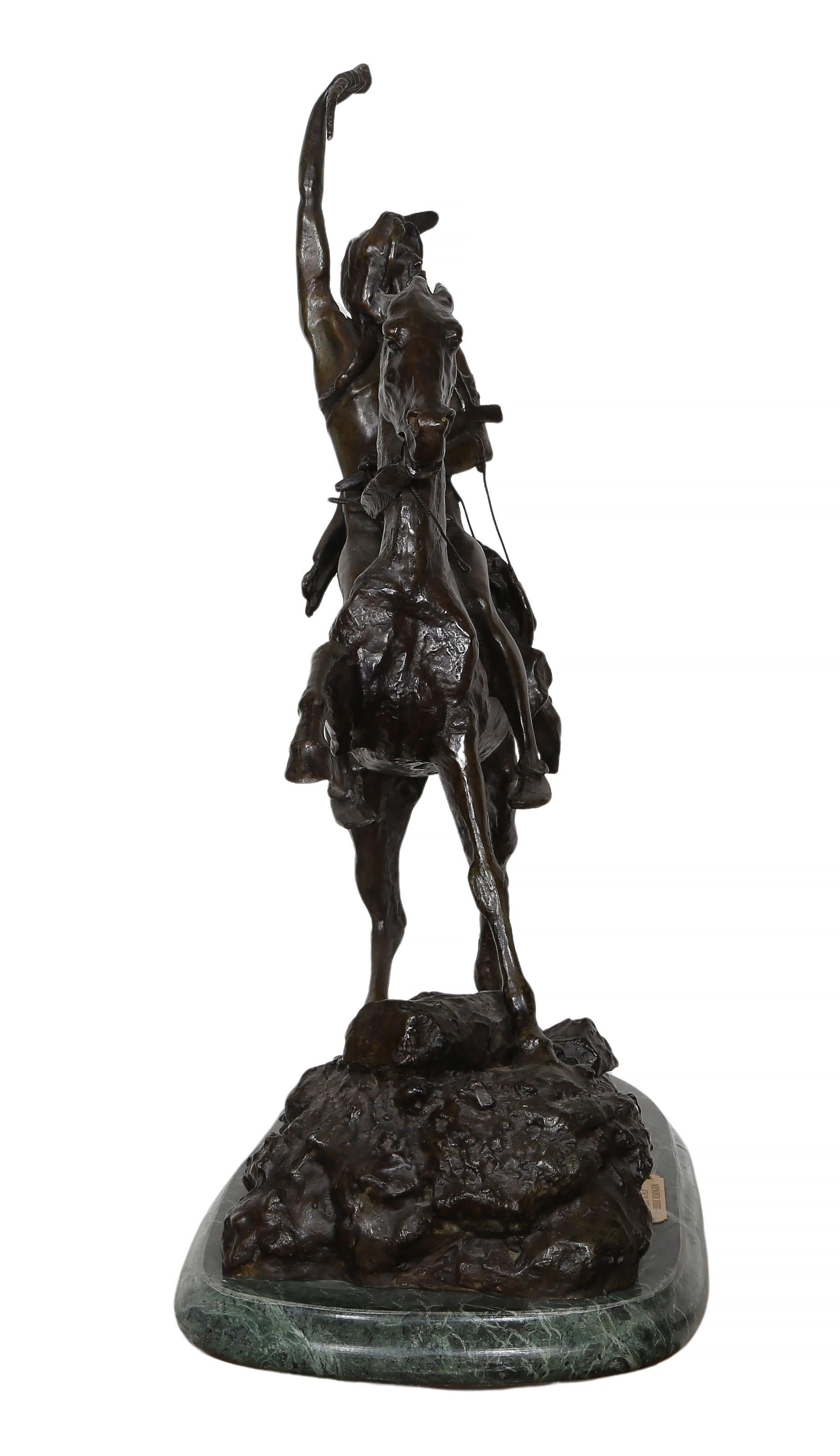 El cuero cabelludo, escultura realista americana de bronce (after) Frederic Remington 2