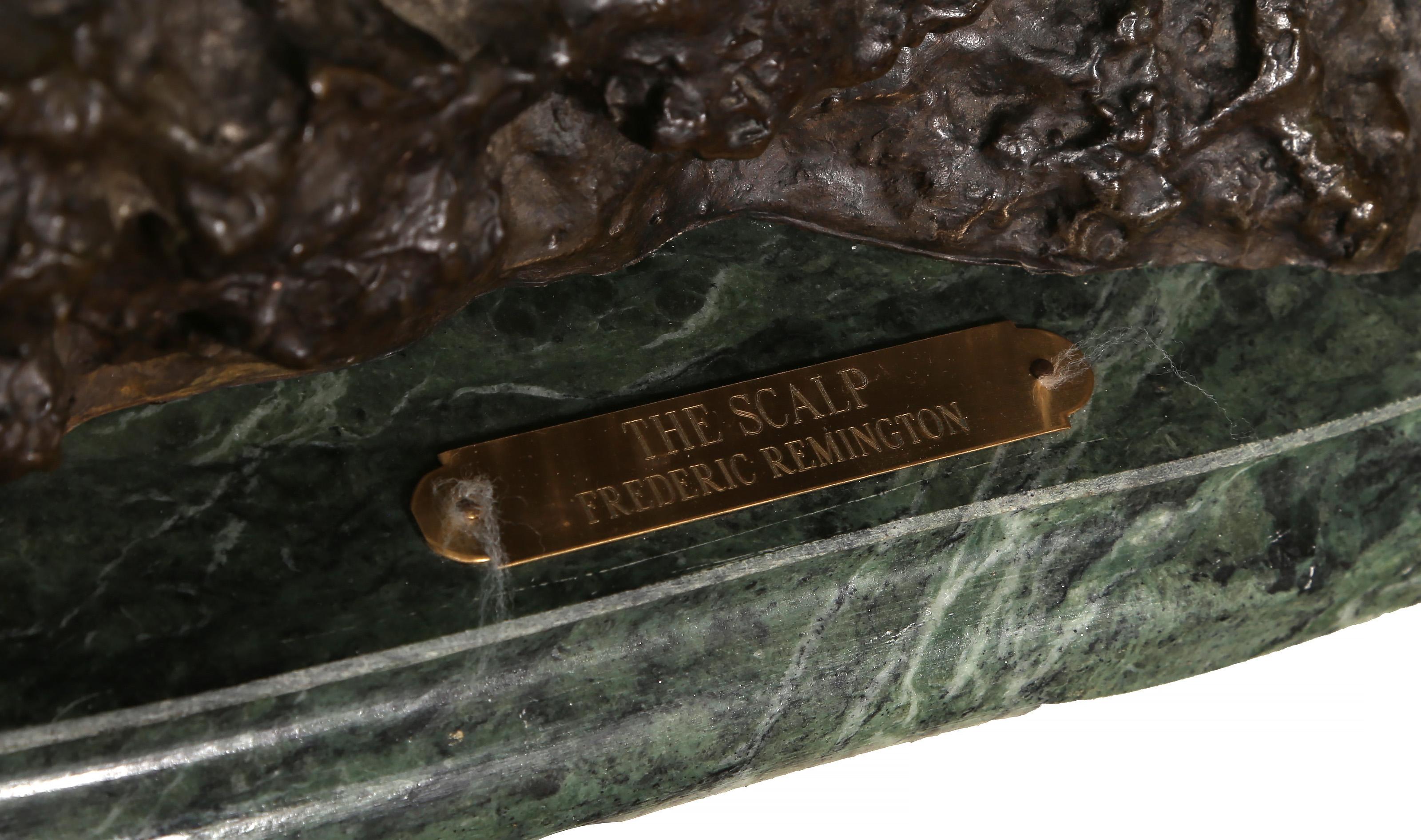 El cuero cabelludo, escultura realista americana de bronce (after) Frederic Remington 5